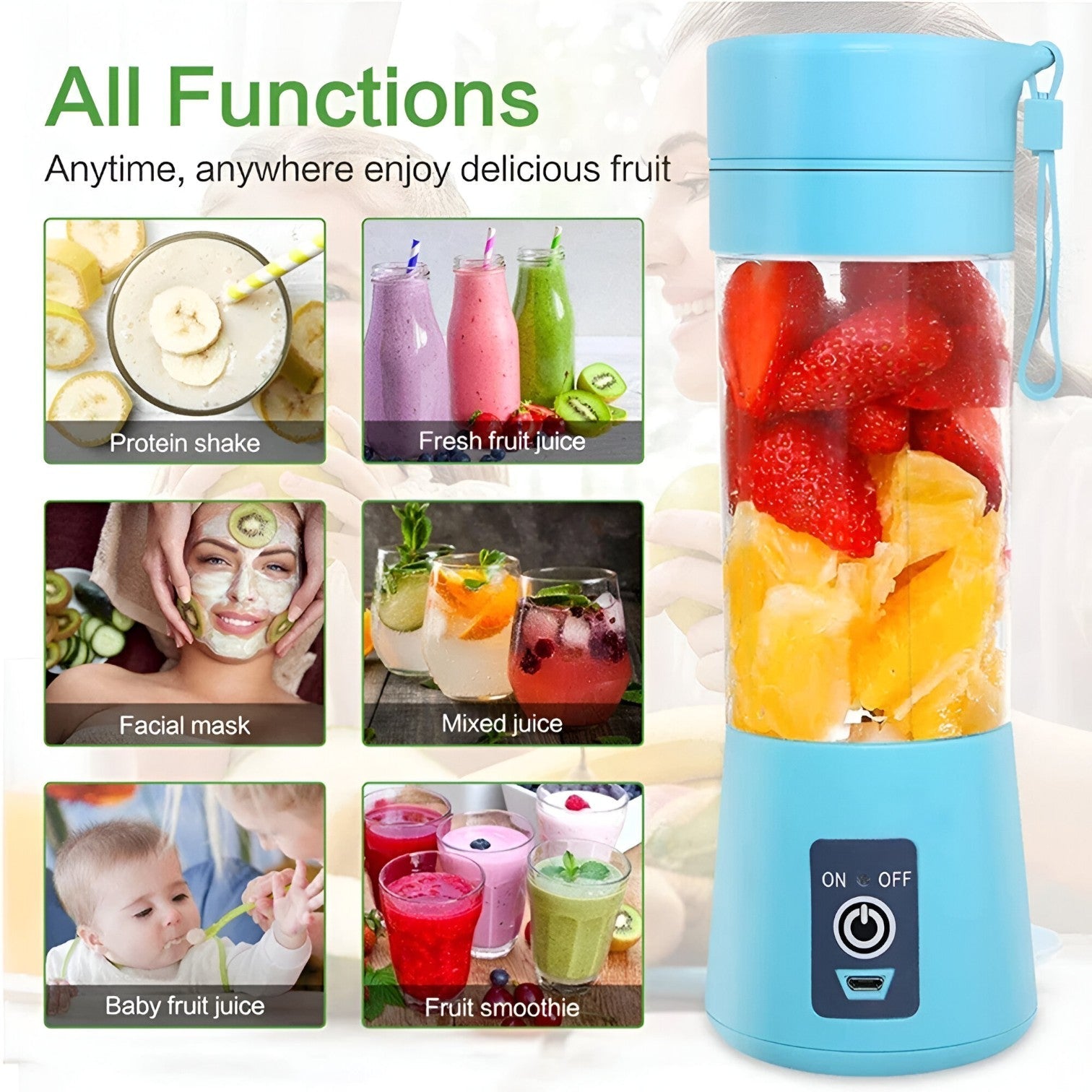 Karylle | Estrattore USB portatile: Smoothie freschi in qualsiasi momento e ovunque - - Kitchen kitchen accessory kitchen gadgets - Concept Palermo