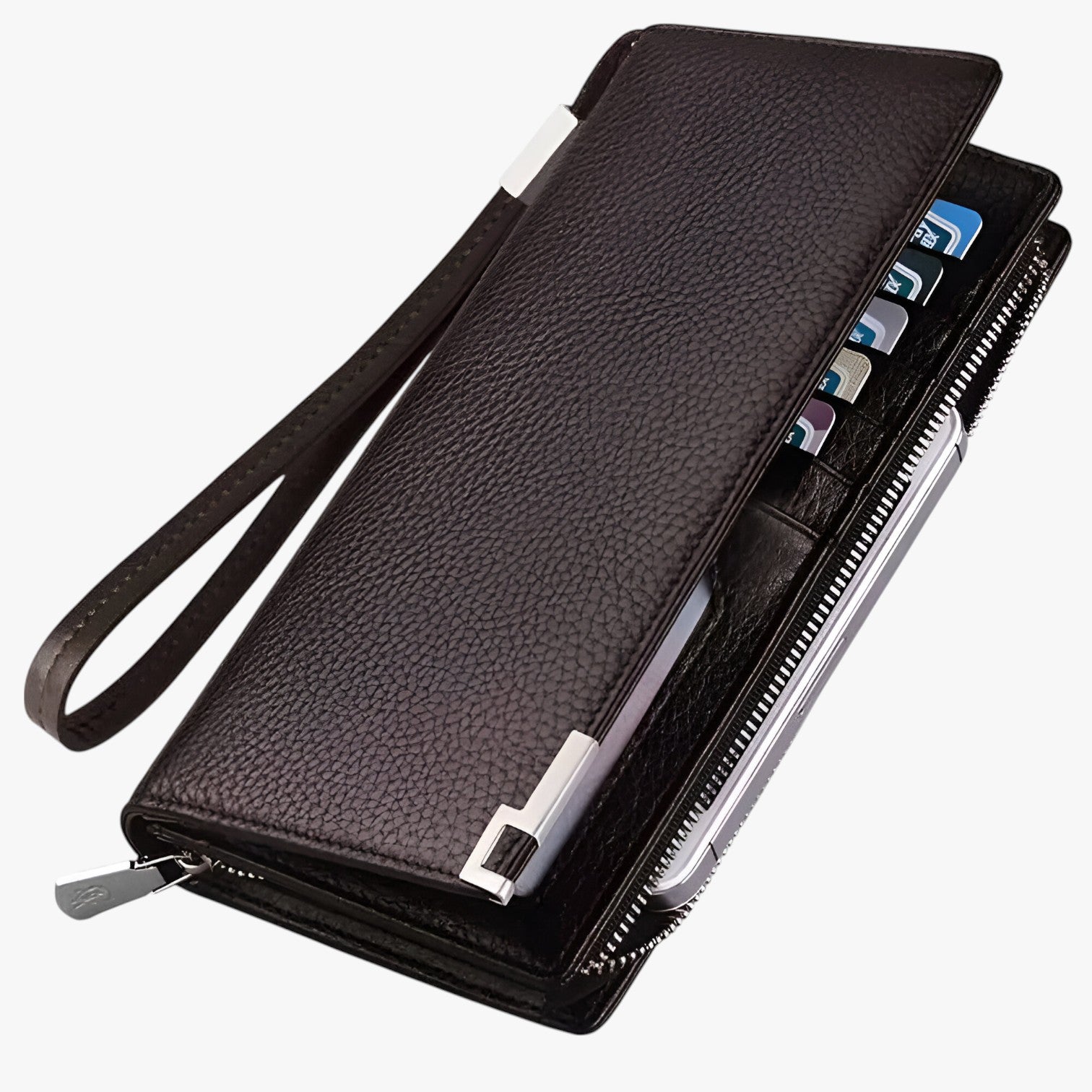 Adam | Portafoglio lungo con scomparti per carte e tasca porta monete - Caffè - mens wallet wallet wallets - Concept Palermo