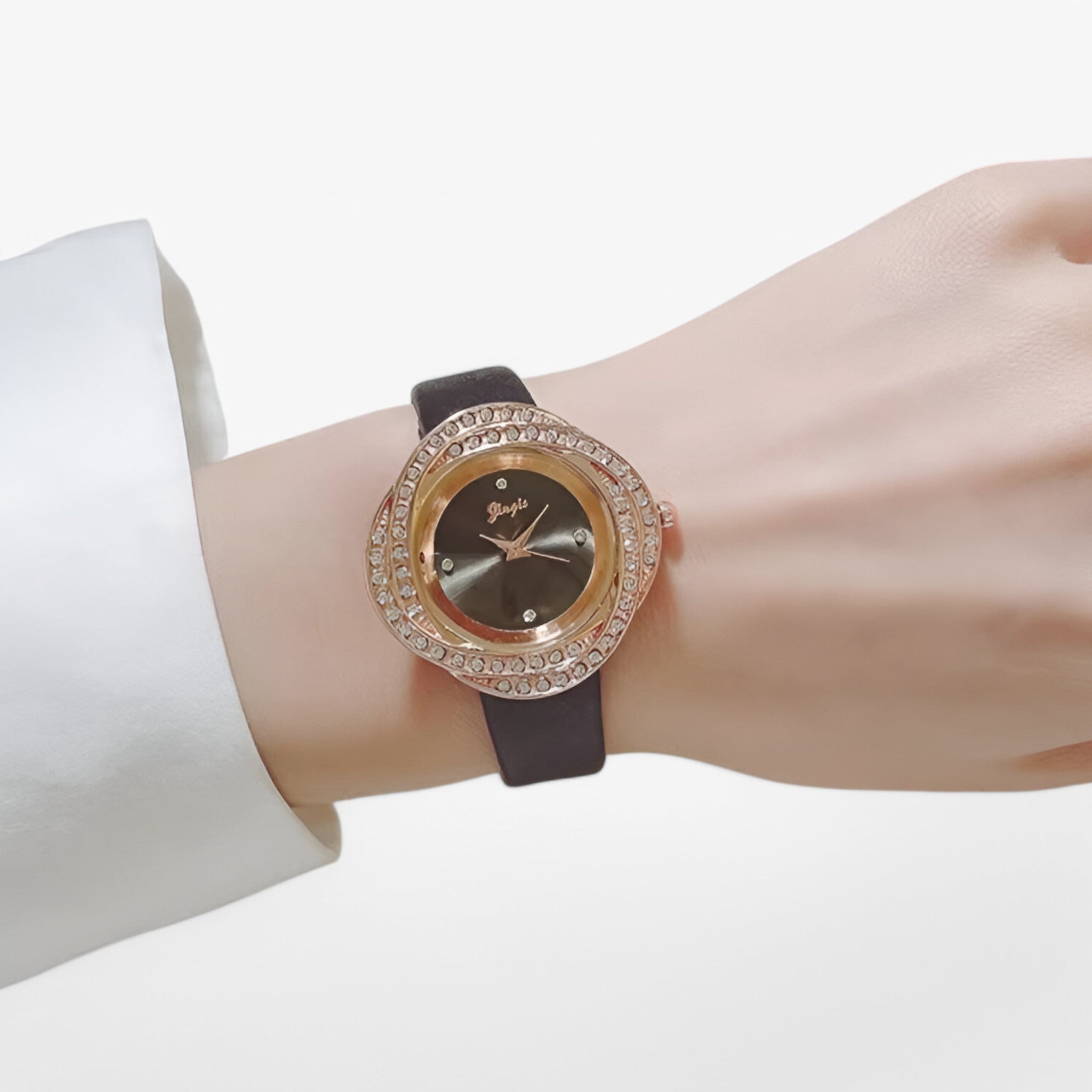 Patricia | Orologio da donna in pelle con quadrante a strass irregolari - - female watch watch for women - Concept Palermo