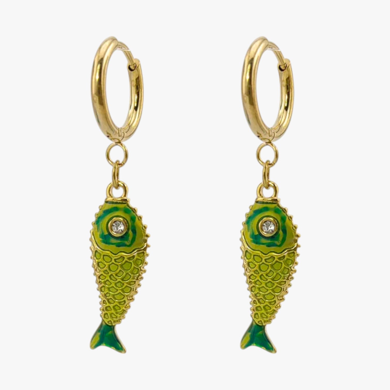 Irene | Orecchini koi estivi in acciaio colorato - Verde - EARRINGS Earrings for Women Girls womens earring - Concept Palermo