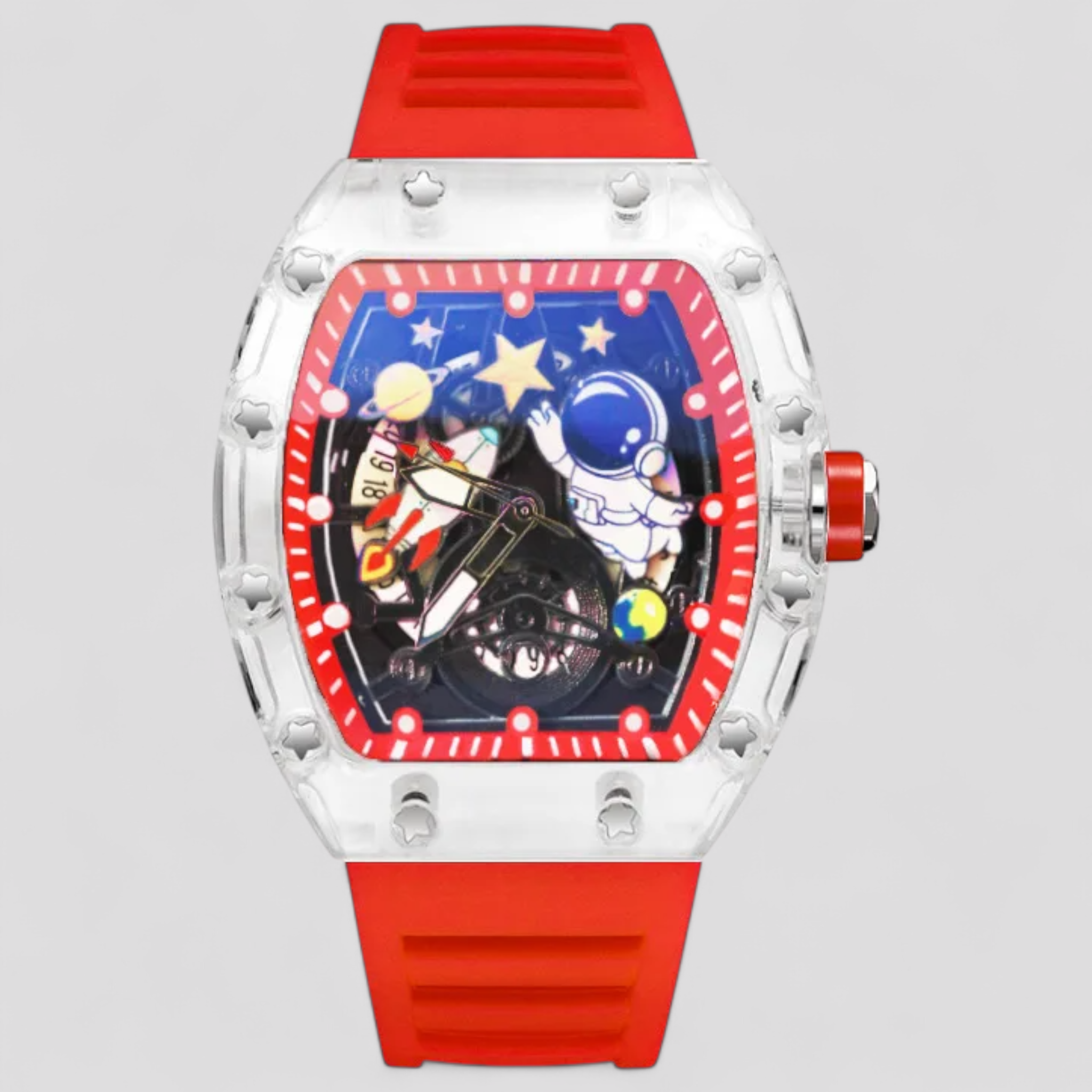 Kian | Orologio Meccanico Estivo Personalizzato - Rosso brillante - watch for men watch for women WATCHES FOR MEN - Concept Palermo