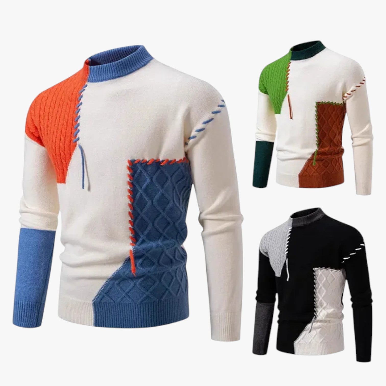Kairo | Maglione color block da uomo, stile caldo e moderno per l'autunno - - Sweater sweater men sweaters - Concept Palermo