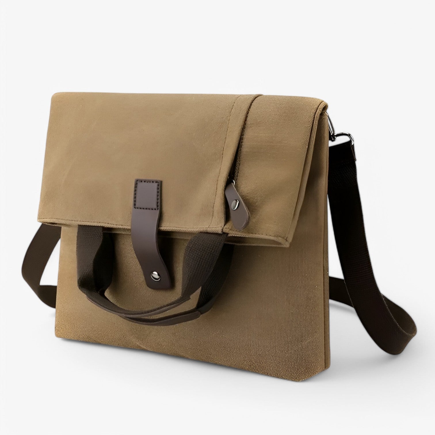 Kelvin | Elegante e versatile: Borsa a tracolla in canvas per uomini - Caffè (30cm<Max Lunghezza<50cm) - Bags handbags mens bag - Concept Palermo
