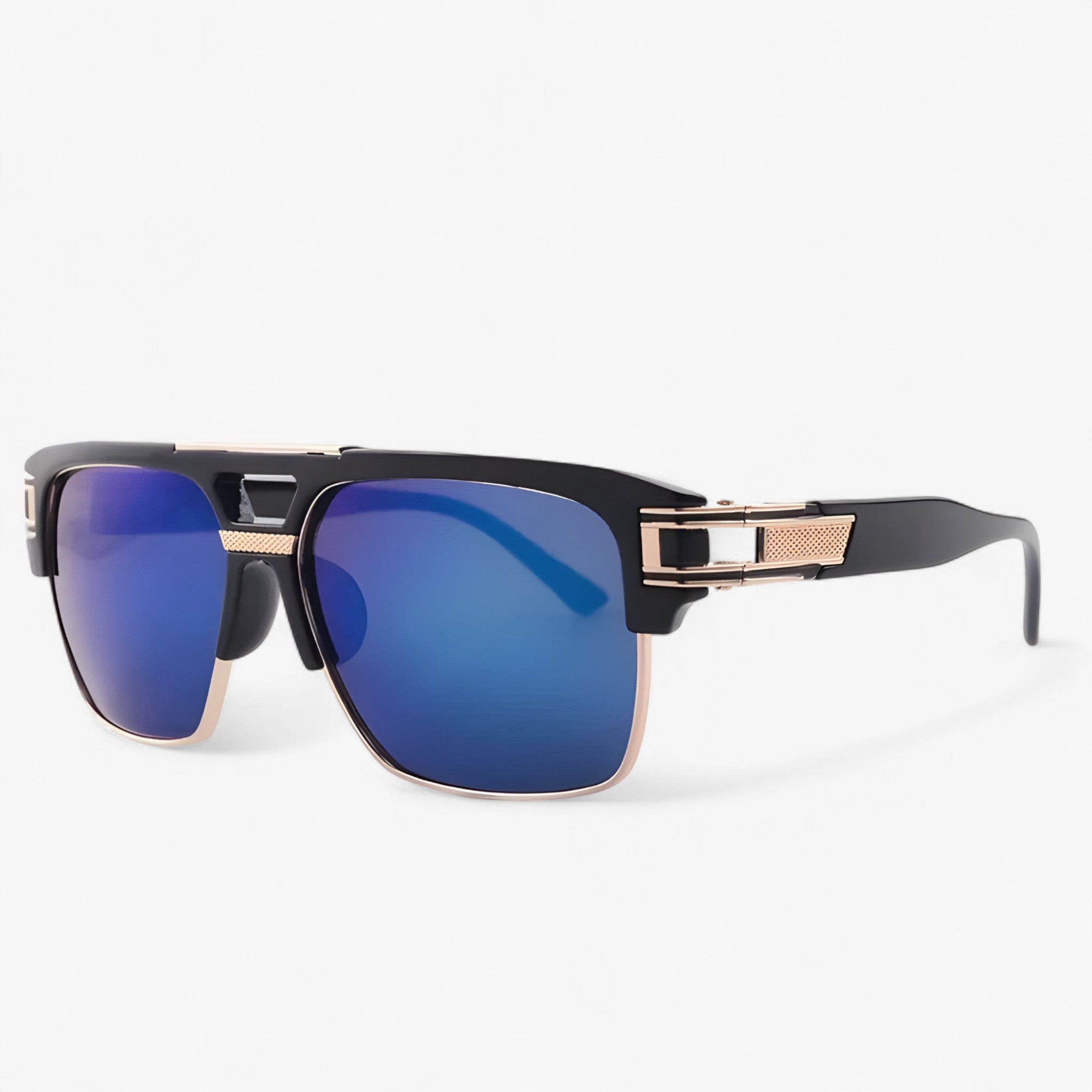 Luca | Occhiali da sole vintage a specchio retrò firmati - Nero-Blu Come immagine - Fashion Sunglasses men sunglasses polarized mens sunglasses Polarized man sunglasses Sunglasses sunglasses polarized men - Concept Palermo