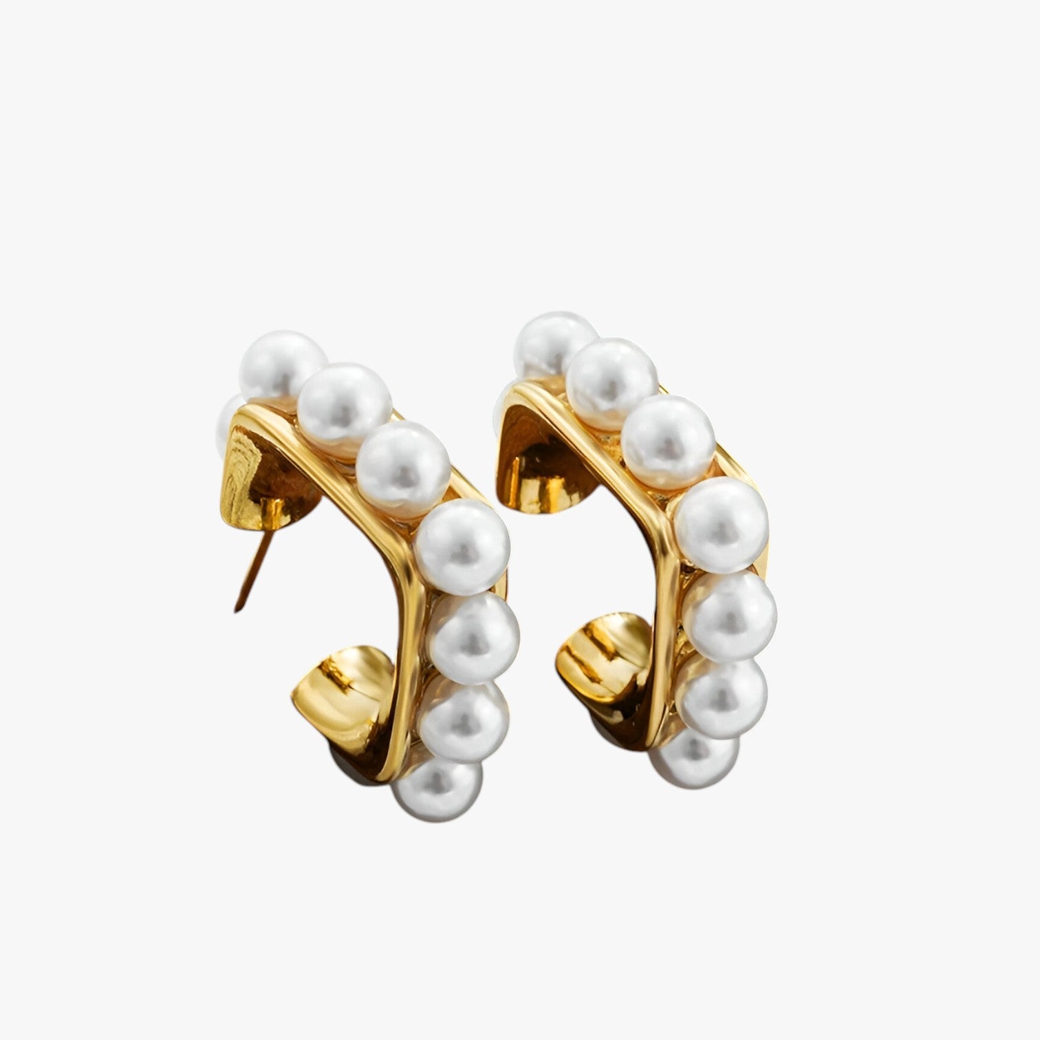 Audrey | Orecchini Chunky Eleganti in Oro con Perle – Ipoallergenici e Stilosi - - Accessories Jewelry EARRINGS - Concept Palermo