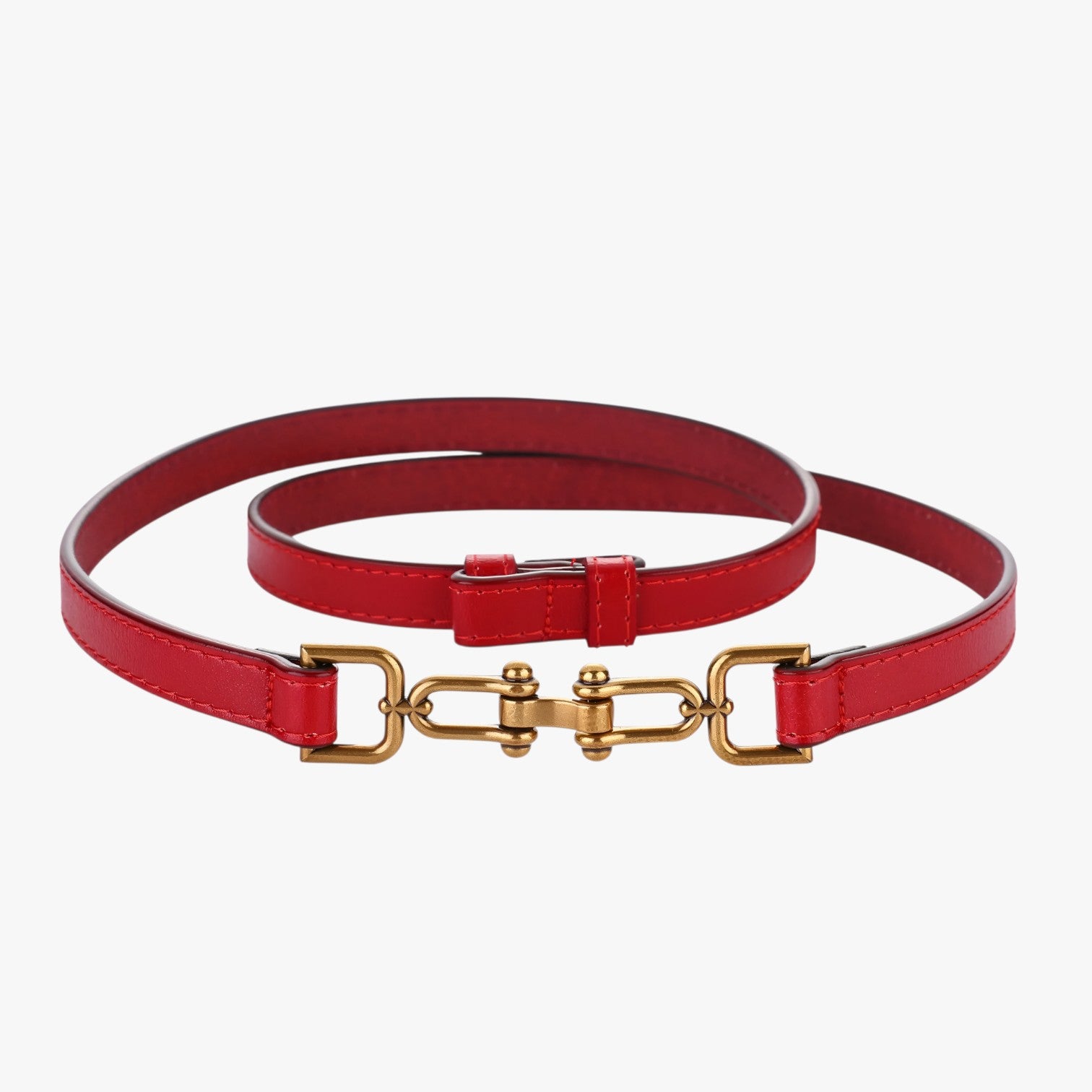Alora | Cintura sottile in pelle in stile coreano - Rosso 97cm CINA - Belts waist belt for women Womens belt - Concept Palermo