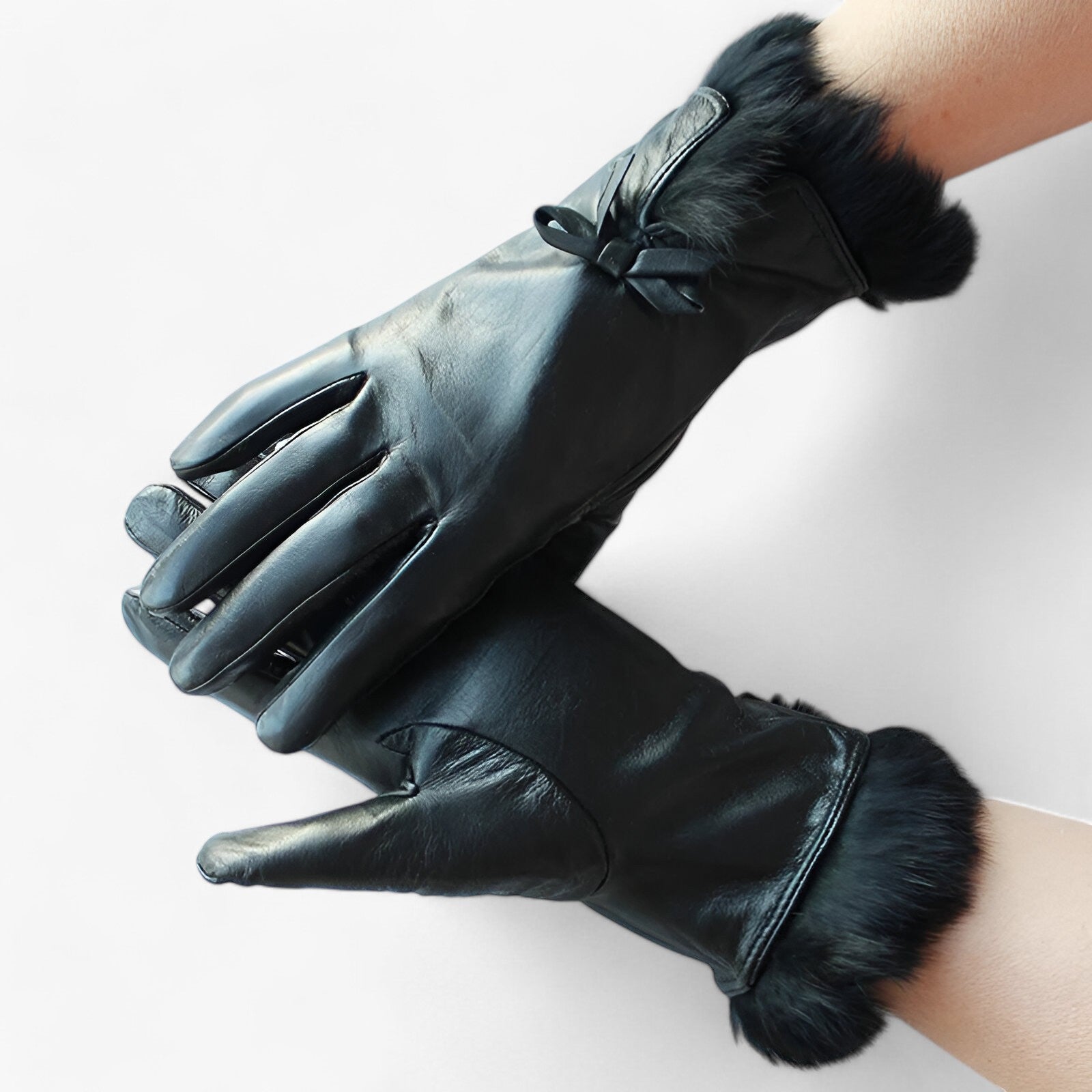 Iris | Guanti in pelle caldi - Comfort e stile - nero - gloves winter gloves womens fasion - Concept Palermo