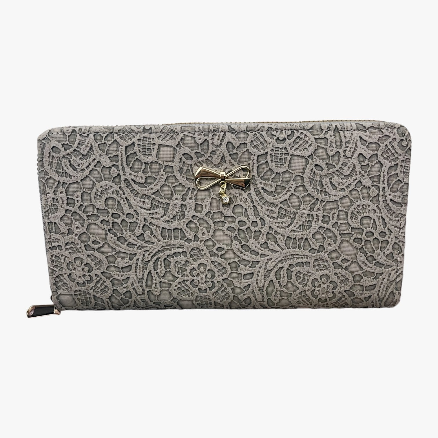 Marian | Portafoglio Retro – Elegante e Capiente con Rilievi in Pizzo - Viola Chiaro - wallet womens wallet - Concept Palermo