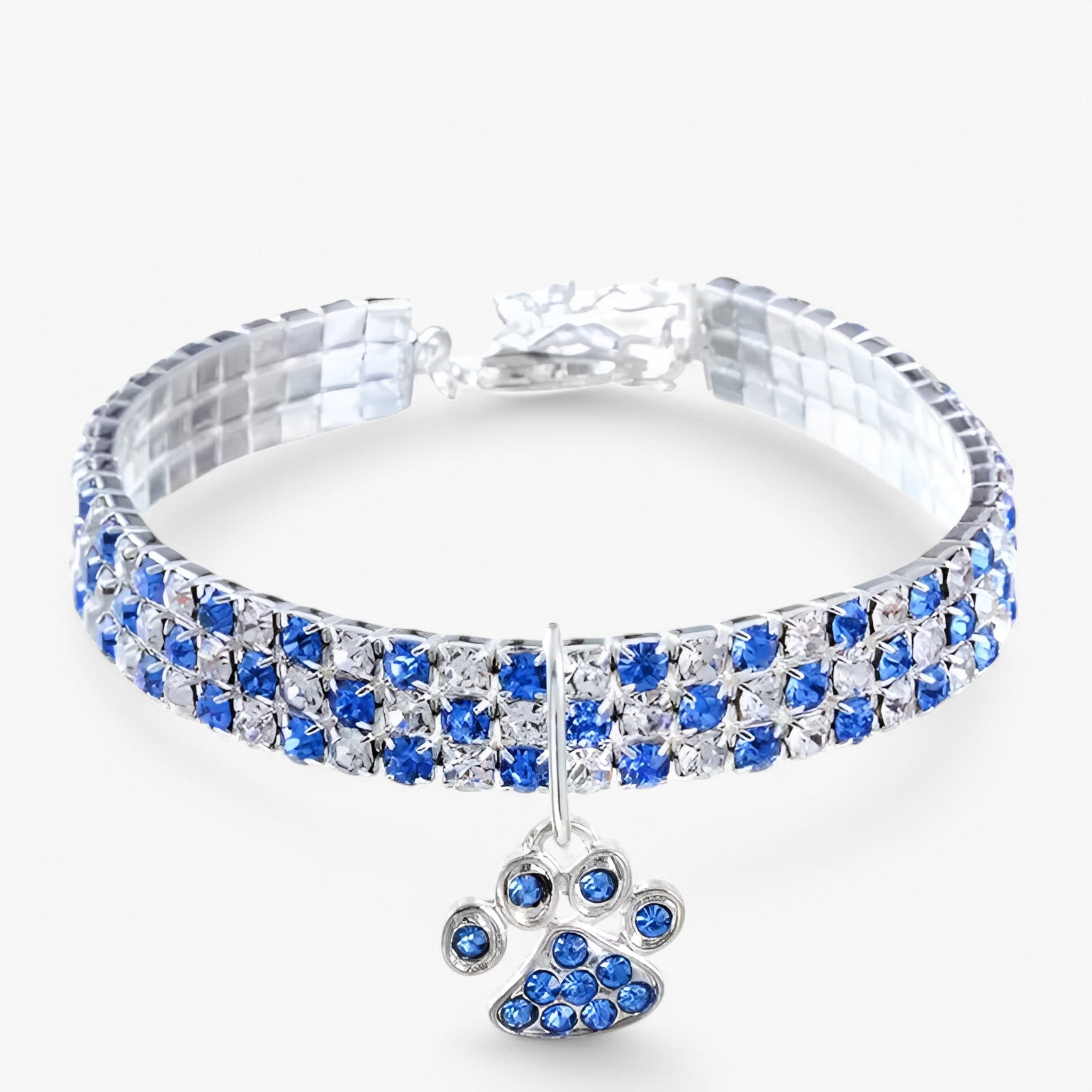 Luna | Collana di cristallo di lusso con pendant in diamante - Blu - - Concept Palermo