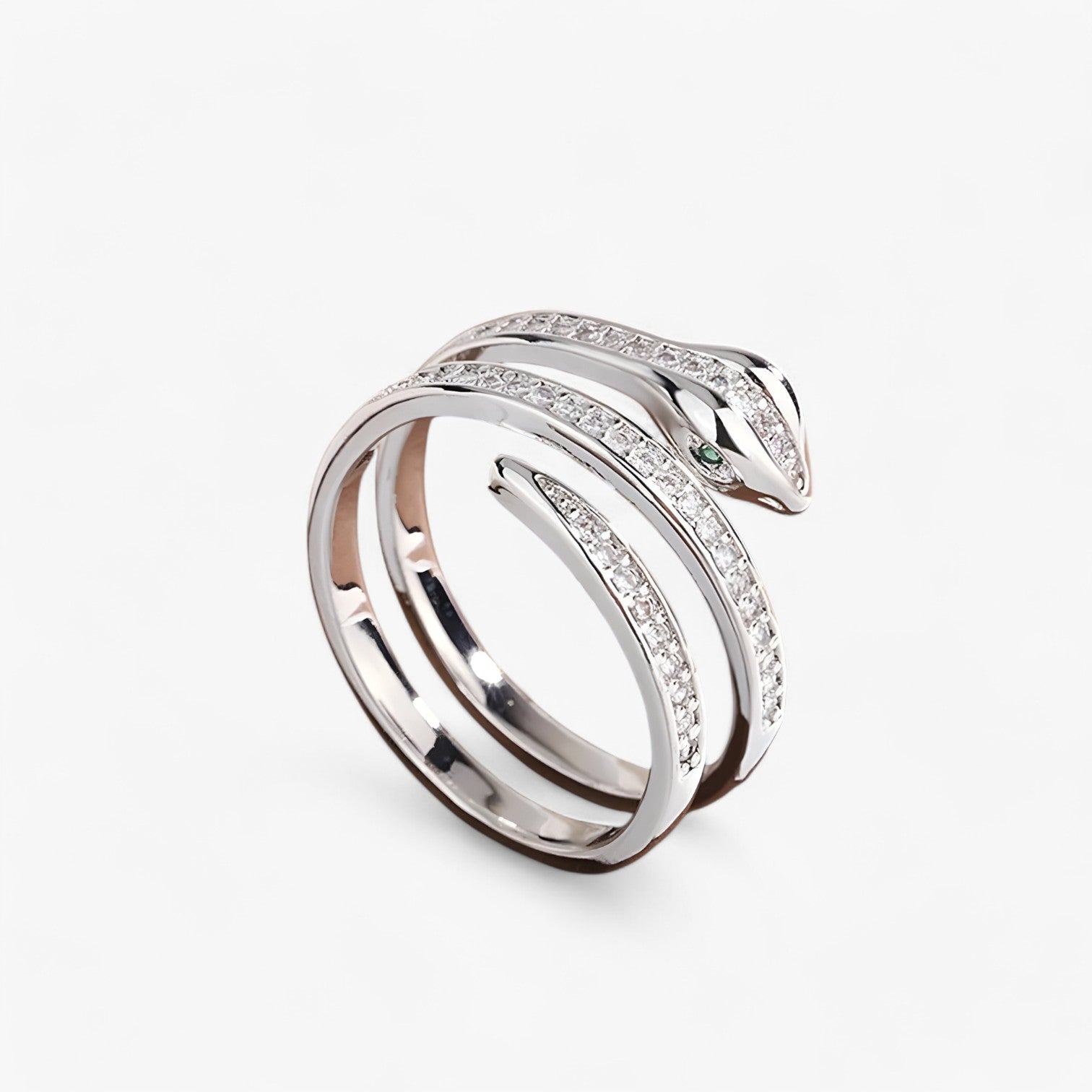 Eleanor | Anello slangiforme con zirconia – Anello in rame regolabile per donne - regolabile Colore argento - Accessories Jewelry Rings womens ring - Concept Palermo