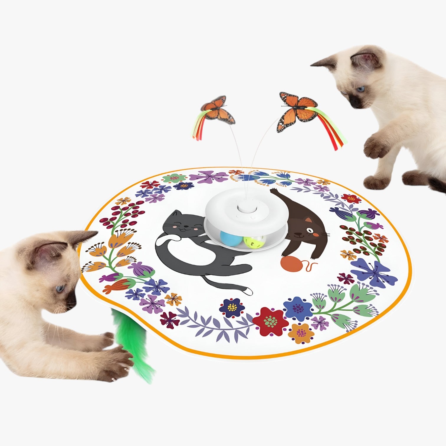 Jacob | Gioco Interattivo 4 in 1 per Gatti Ricaricabile, con Farfalla e Piuma da Inseguire - Gatti Doppi - pet pet toys petproduct Pets - Concept Palermo