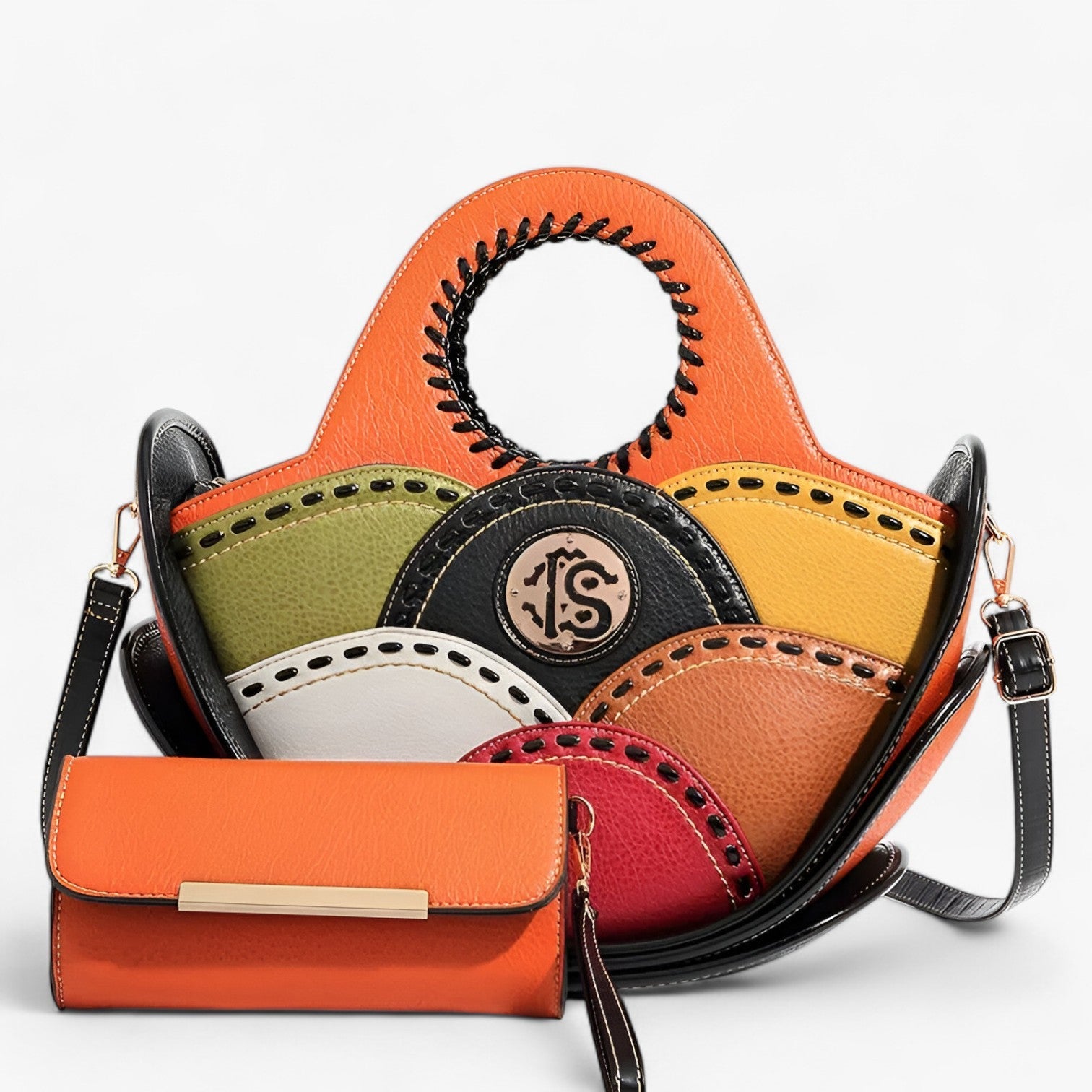 Valeria | Grande Borsa a Spalla in Pelle con Ampi Scomparti - Arancione - Shoulder Bags Women's shoulder bag - Concept Palermo