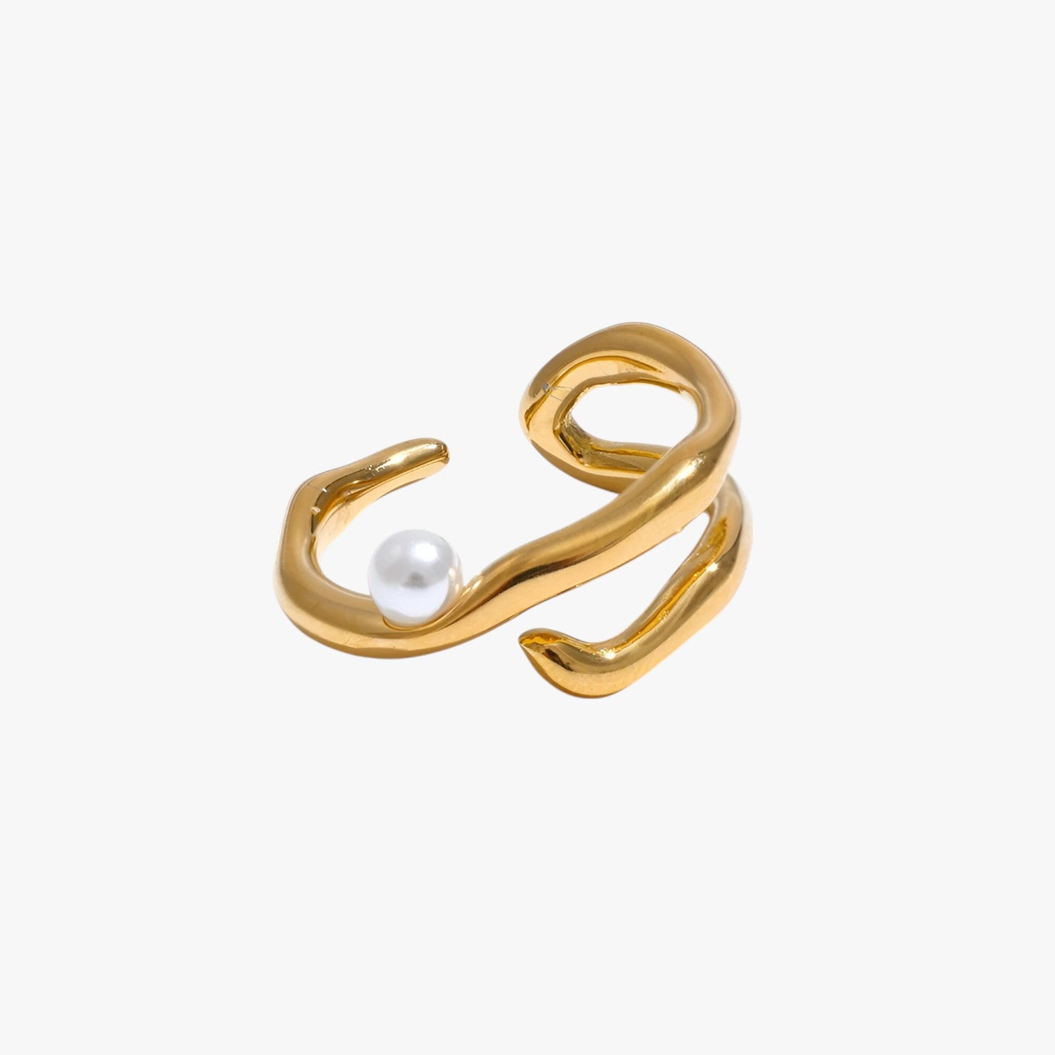 MariJoice | Anello in Acciaio con Perla – Eleganza Geometrica che Dura nel Tempo - - Accessories Jewelry Rings womens ring - Concept Palermo