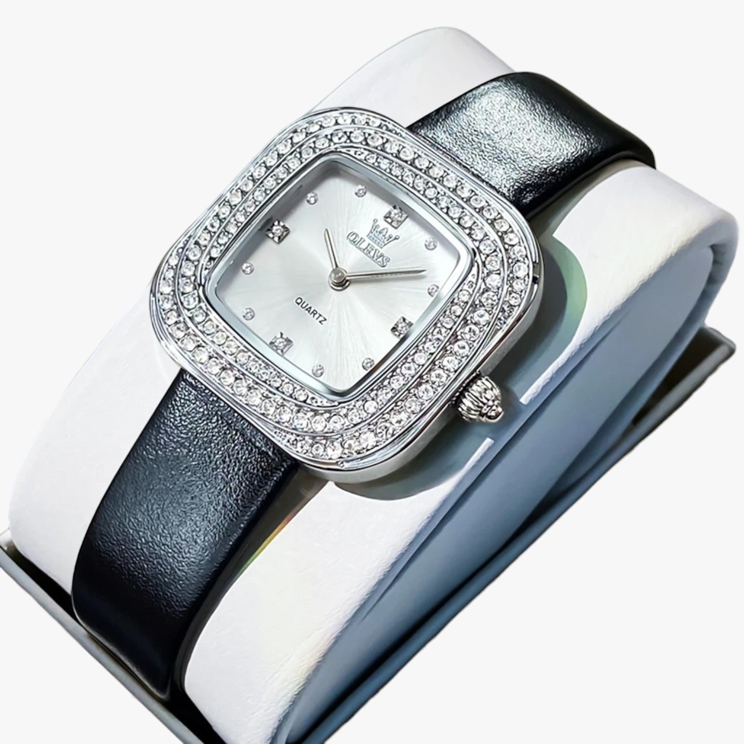 Blair | Elegante orologio quadrato in pelle - nero - female watch ladies watch watch watch for women watches - Concept Palermo