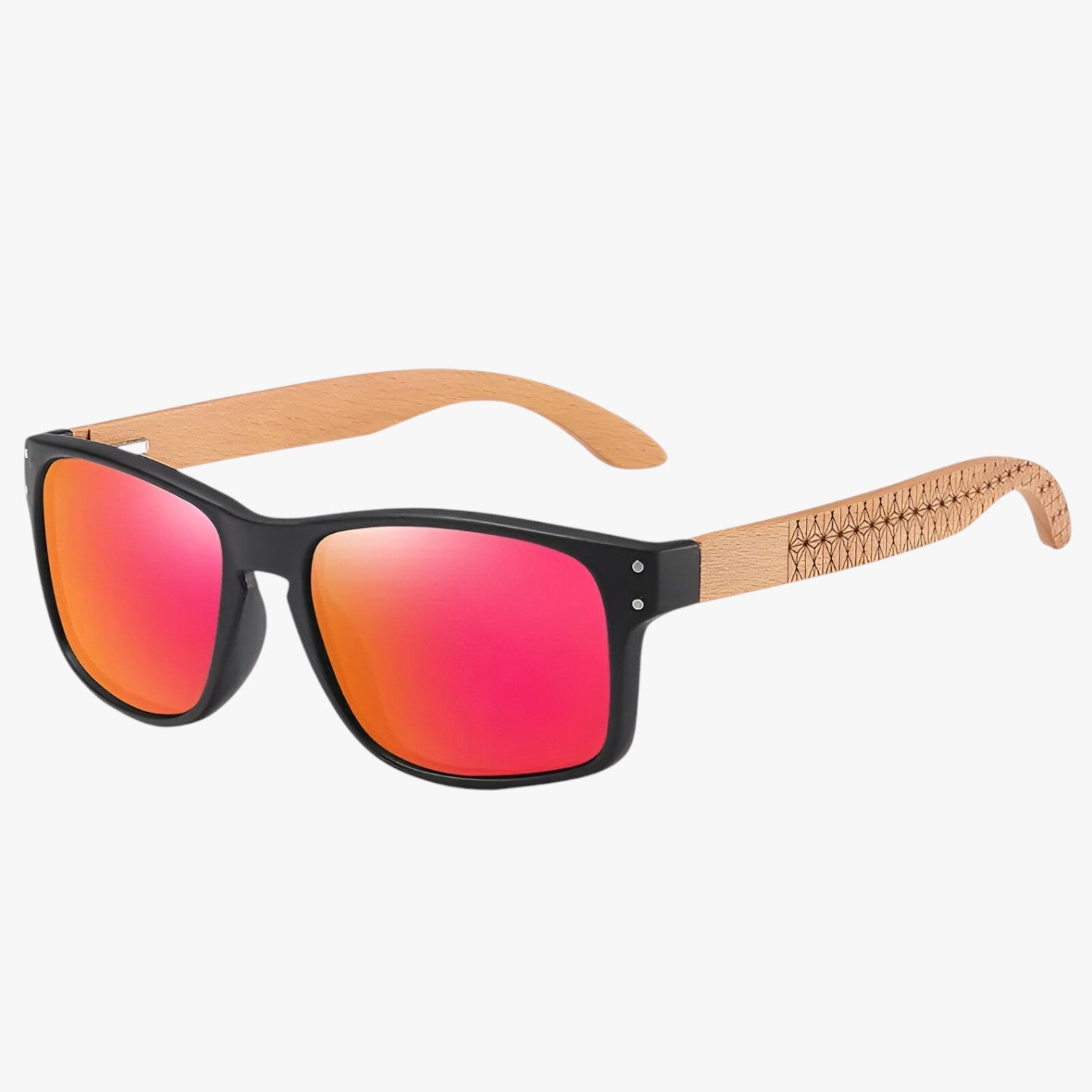 Arjun | Midnite Star Occhiali da sole in legno – Protezione UV elegante per uomini - Rosso - mens sunglasses Sunglasses - Concept Palermo