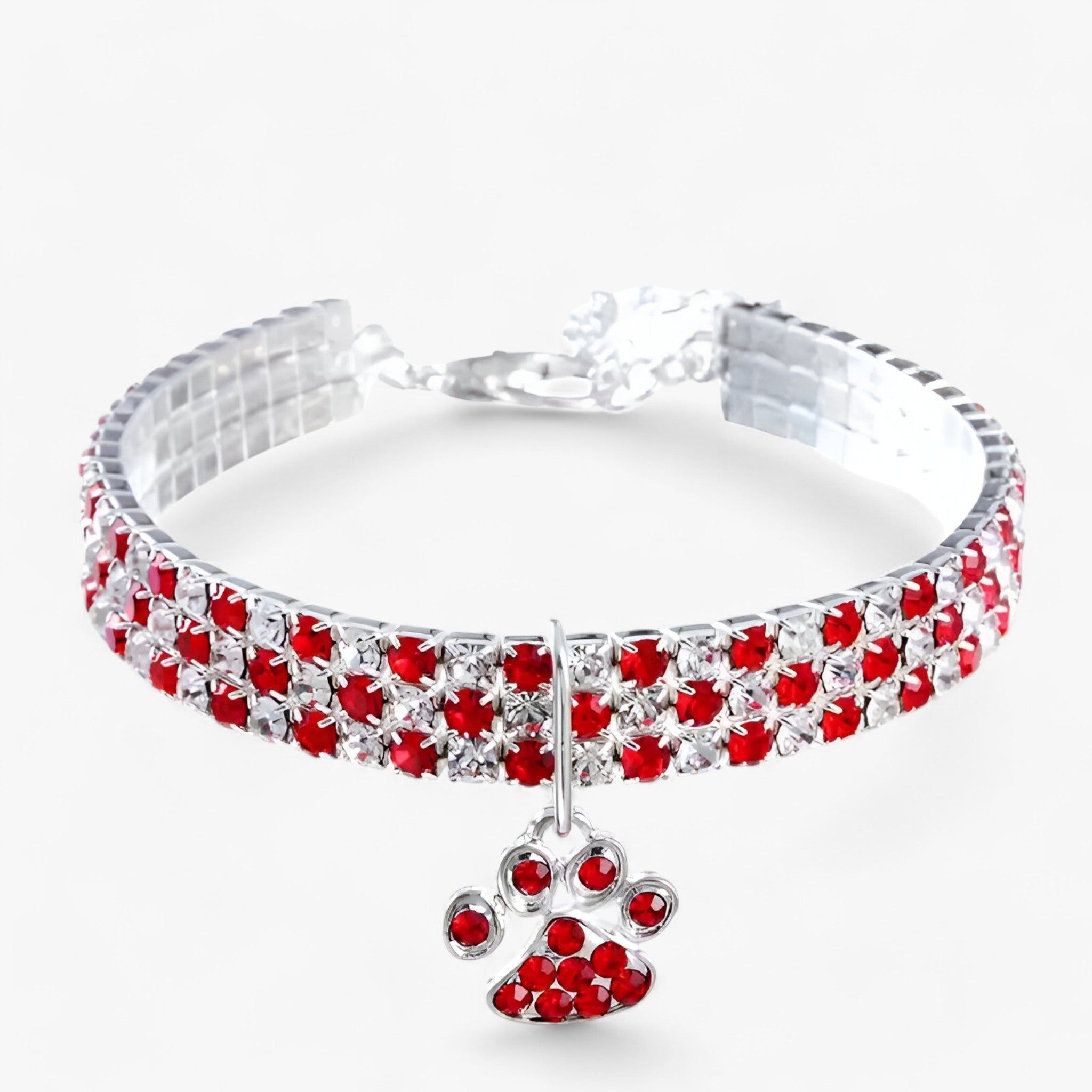 Luna | Collana di cristallo di lusso con pendant in diamante - Rosso - - Concept Palermo