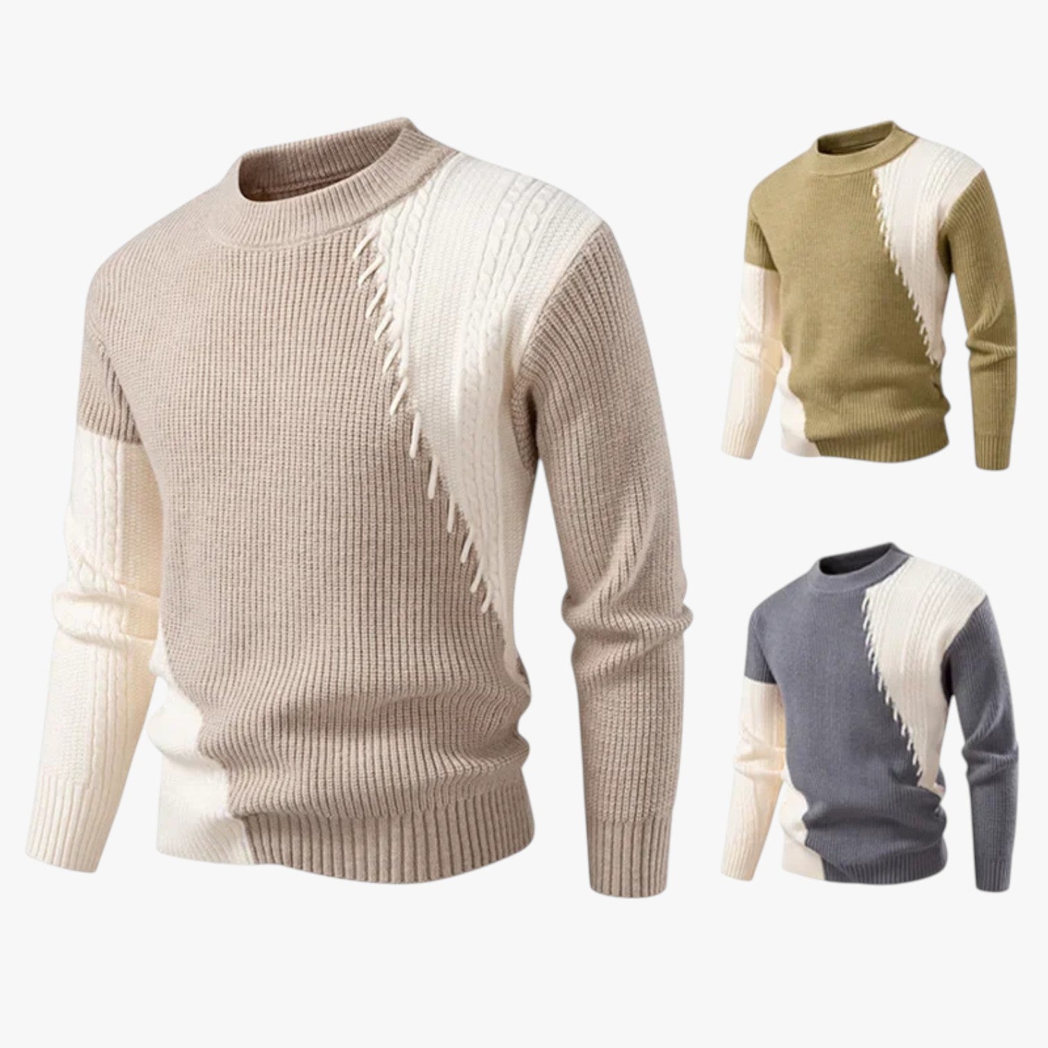 Felix | Maglione oversize da uomo, caldo ed elegante, color block, per l'autunno - - Sweater sweater men sweaters - Concept Palermo