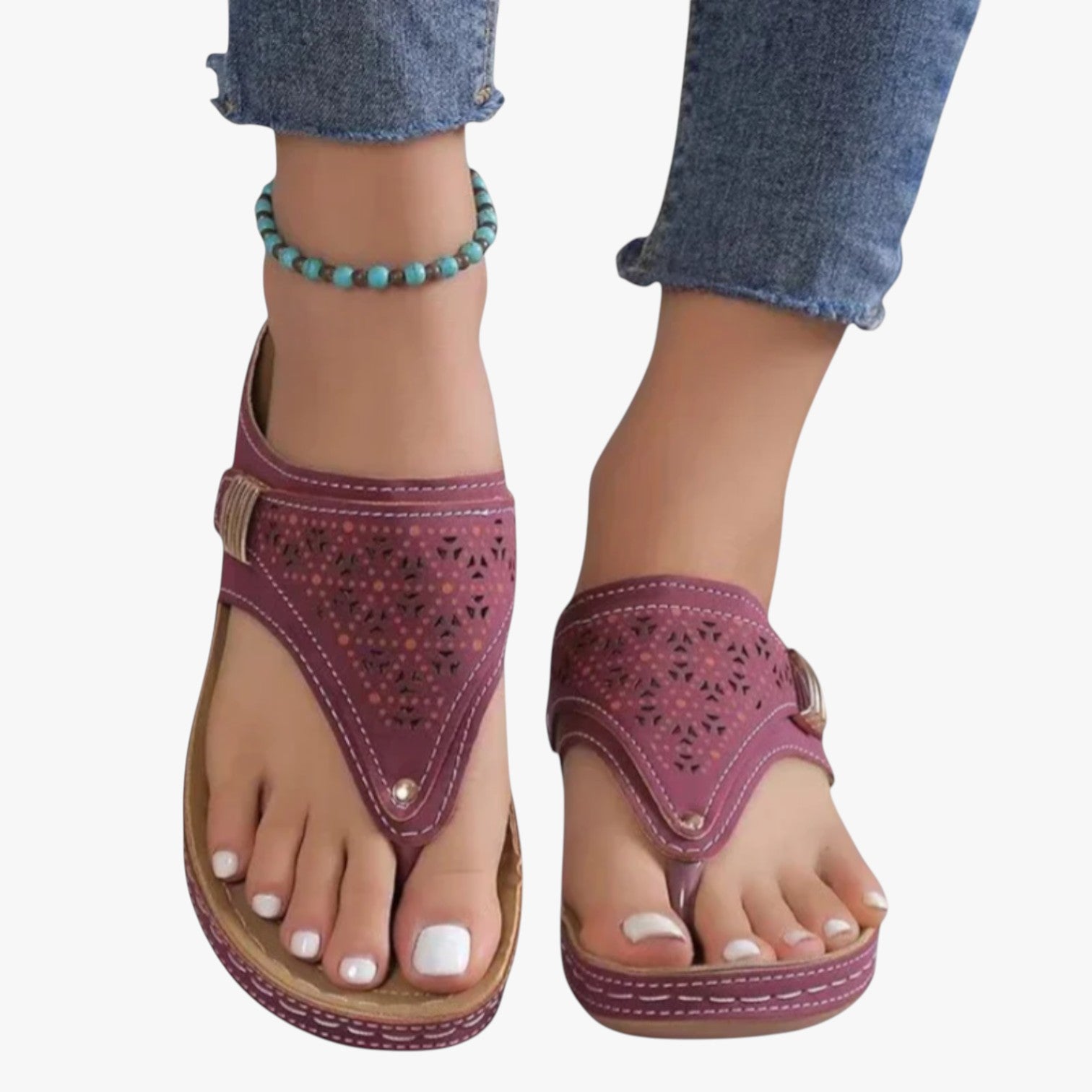 Julia | Sandali Ortopedici Donna Morbidi, Antiscivolo e con Zeppa Estiva - - breathable sandals easy wear sandals fashion sandals stylish sandals - Concept Palermo