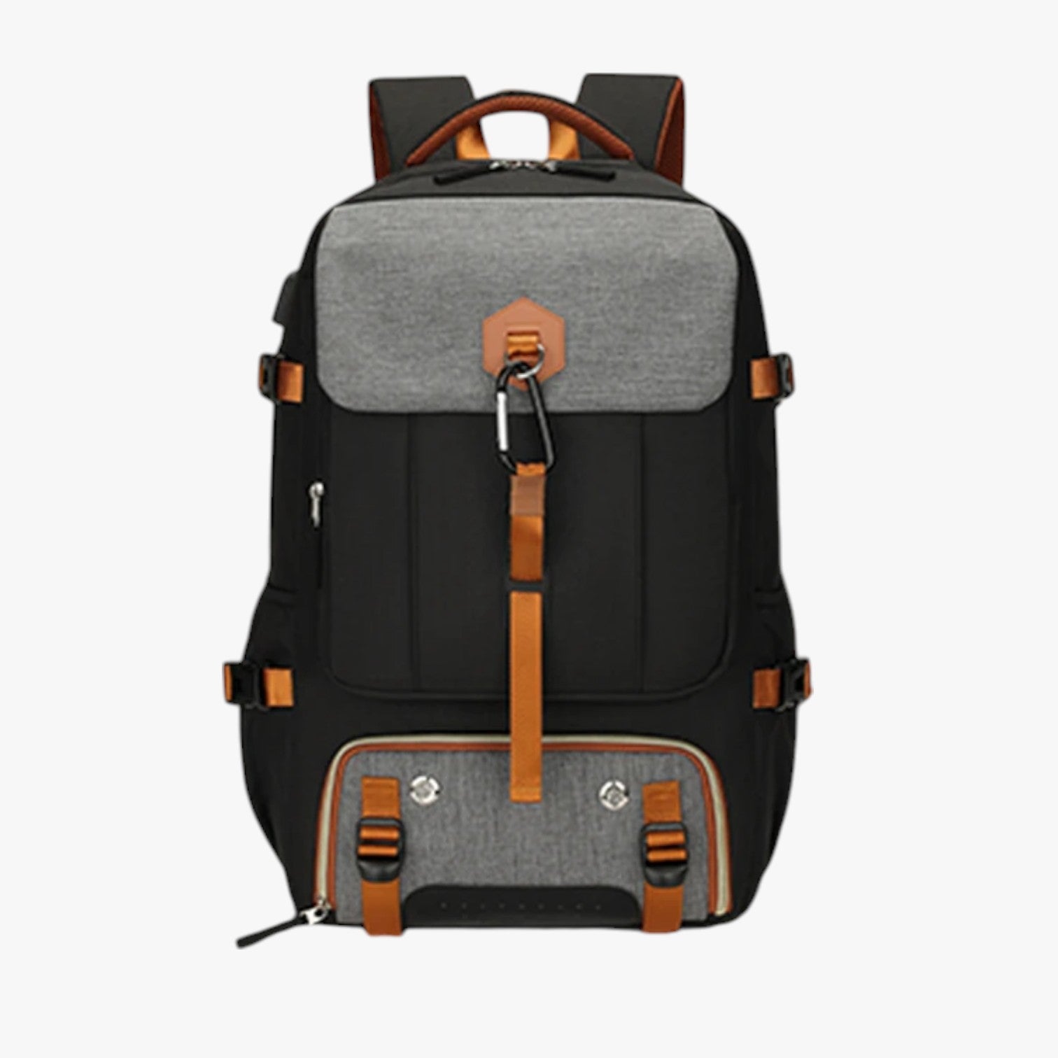 Antonio | Zaino da uomo di grande capacità, impermeabile e versatile per viaggi e studio - Nero-marrone - Backpacks Bags bags for men mens bag - Concept Palermo