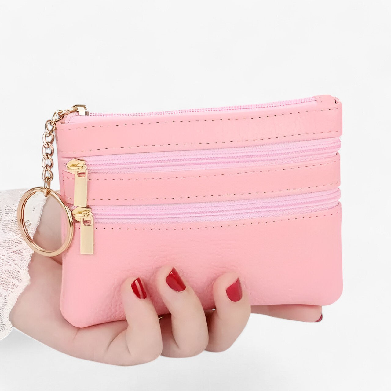 Jackie | Portafoglio Donna 3 Zip – Stile e Praticità - rosa - wallet womens wallet - Concept Palermo