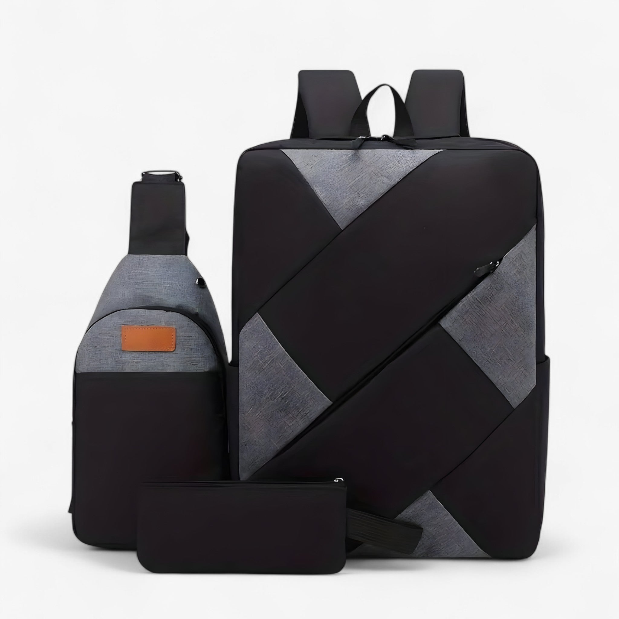 Evan | Set 3 in 1 con zaino e accessori coordinati - Nero - Backpack Backpacks - Concept Palermo