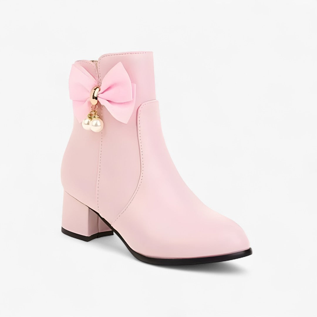 Isabelle | Stivaletti con fiocco e tacco alto per taglie comode - Rosa - BOOTS Boots & Shoes - Concept Palermo