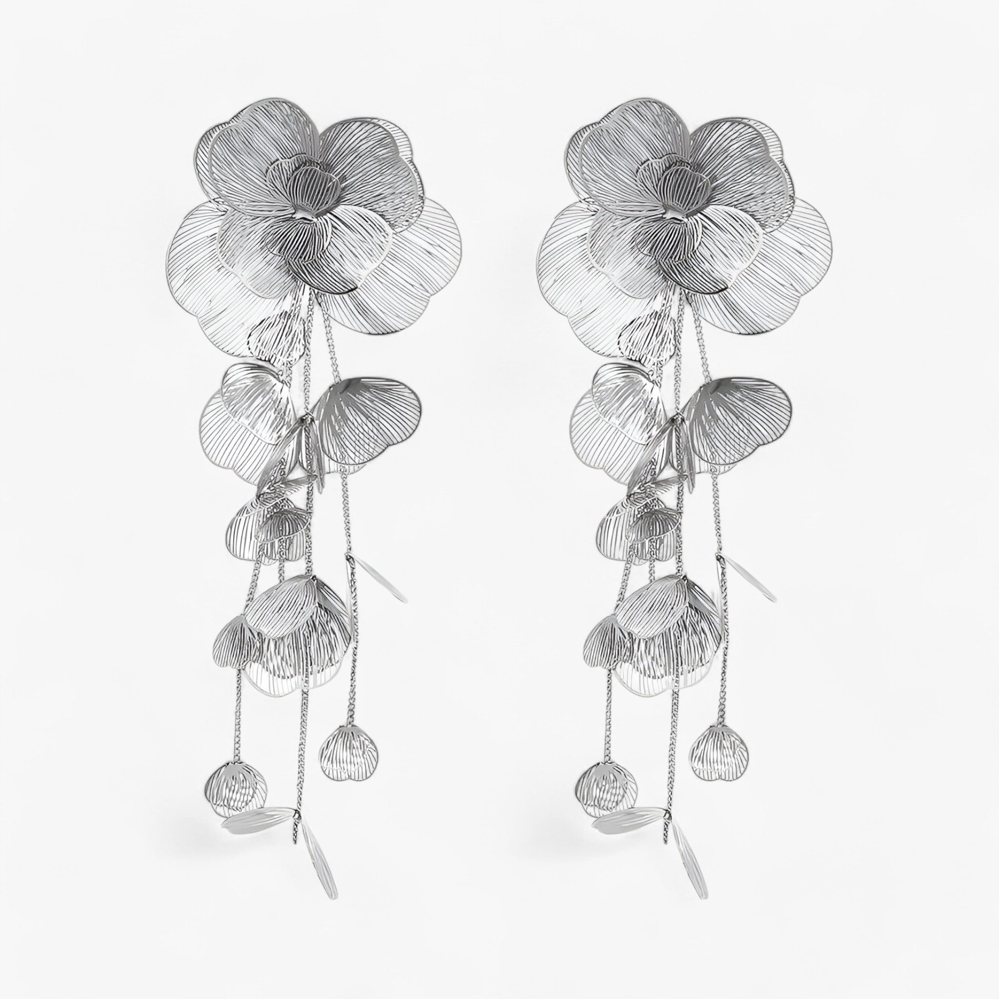 Zoë | Orecchini a Pendente Vintage Bloem – Eleganti e Unici - Argentato - - Concept Palermo