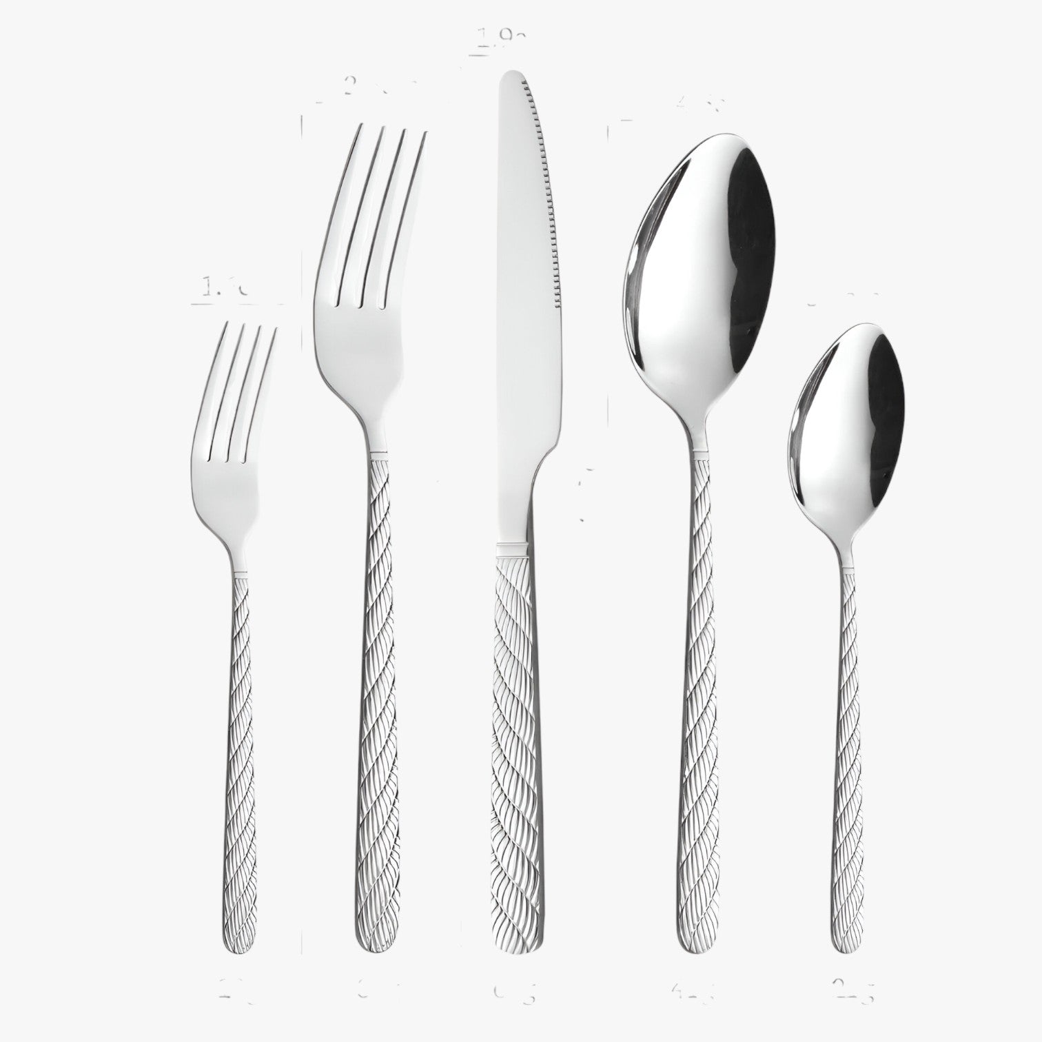 Haley | Set di posate intrecciate in acciaio inox - Colore foto argento - Kitchen kitchen utensil - Concept Palermo