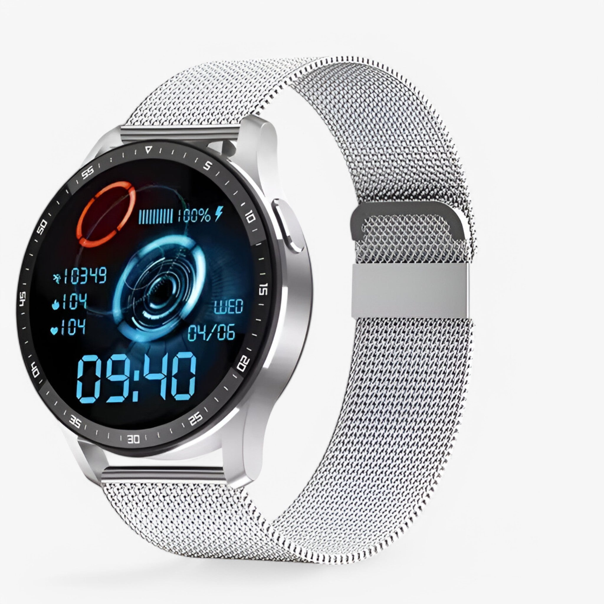 Aiden | Smartwatch 2-in-1 con auricolare Bluetooth TWS - borsa a rete argento 1 - - Concept Palermo