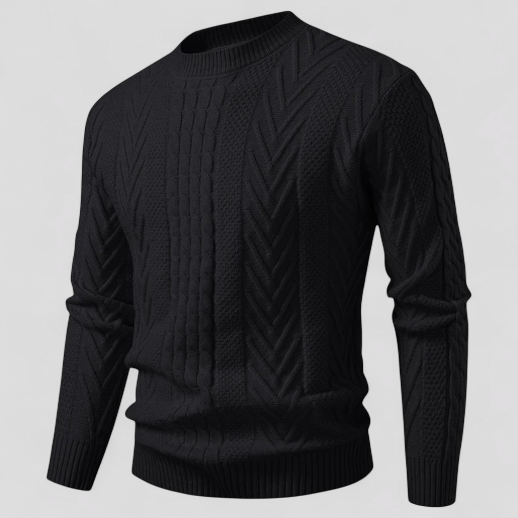 Zander | Maglione da uomo slim fit, luminoso e caldo per l'autunno/inverno - nero - Sweater sweater men sweaters - Concept Palermo
