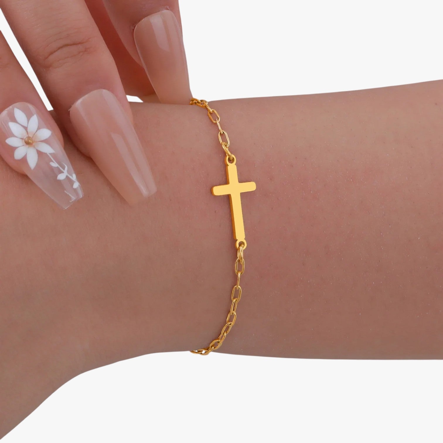 Elisa | Bracciale con Croce in Acciaio – Eleganza Resistente all’Acqua - - BRACELET BRACELET FOR WOMEN BRACELETS bracelets for women women bracelets - Concept Palermo