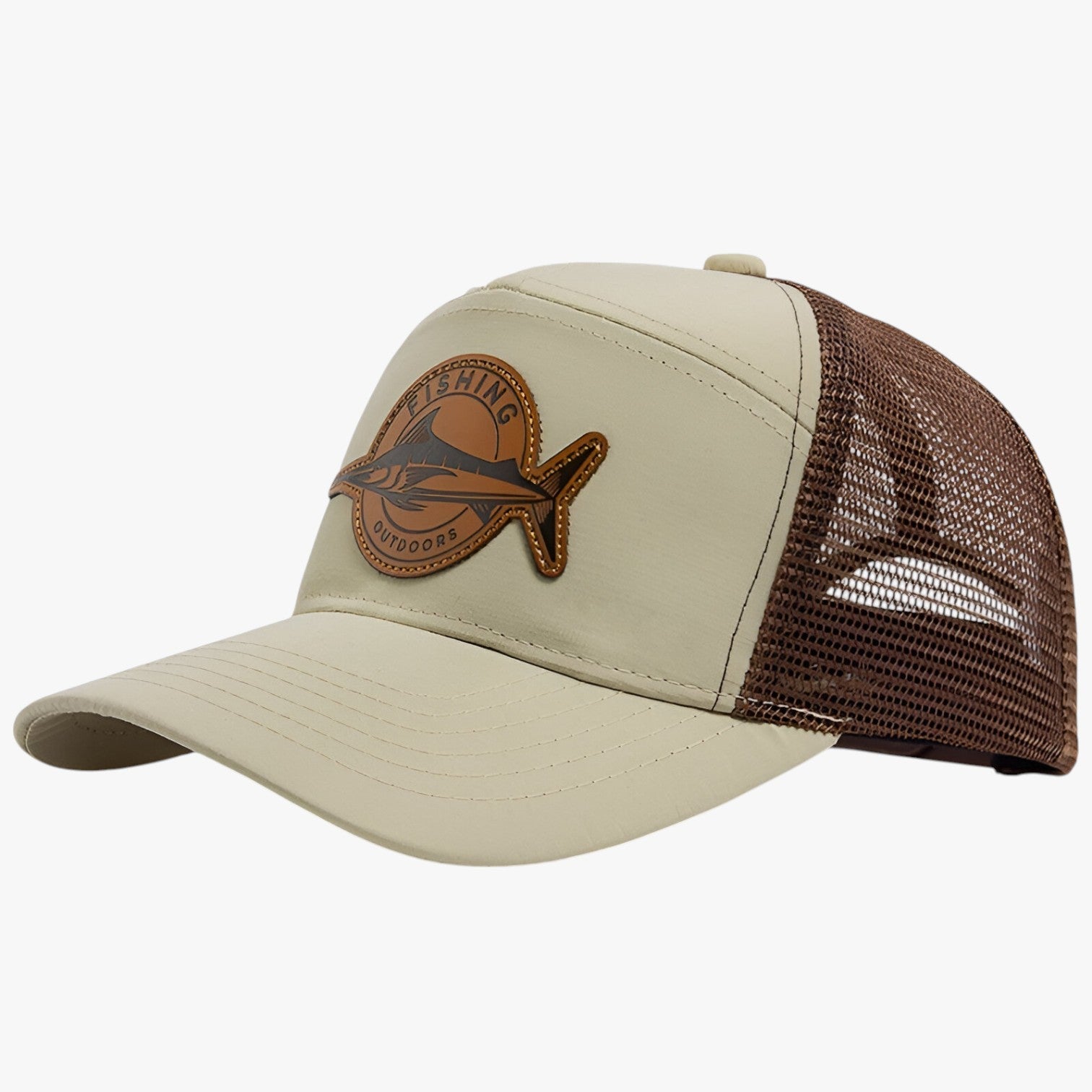 Caden | Elegante – Cappellino estivo da camionista con etichetta in rete e pelle - khaki Regolabile - Baseball caps caps mens accessory mens cap - Concept Palermo