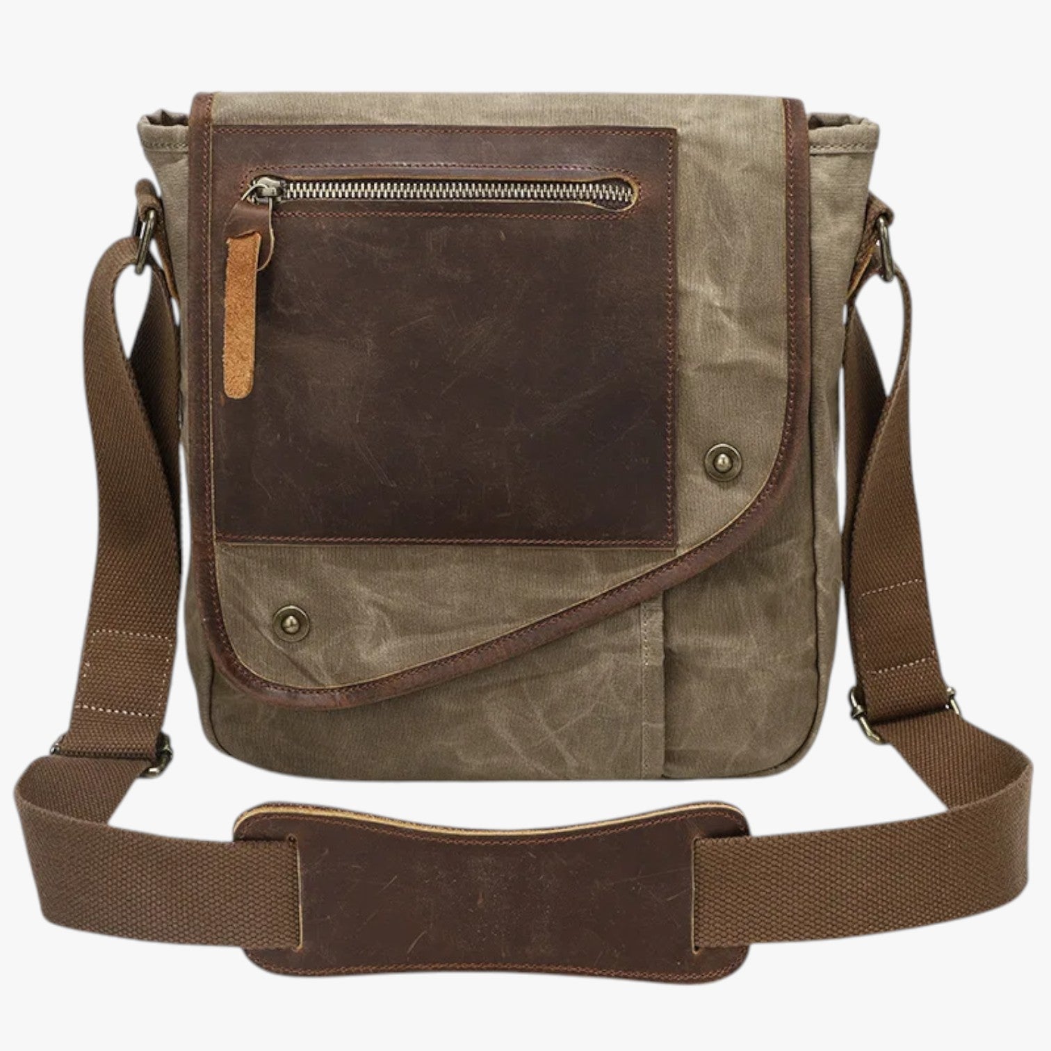 Alex | Borsa a tracolla vintage antifurto e impermeabile - Khaki - bag Bags bags for men mens bag Shoulder & Crossbody Bags - Concept Palermo