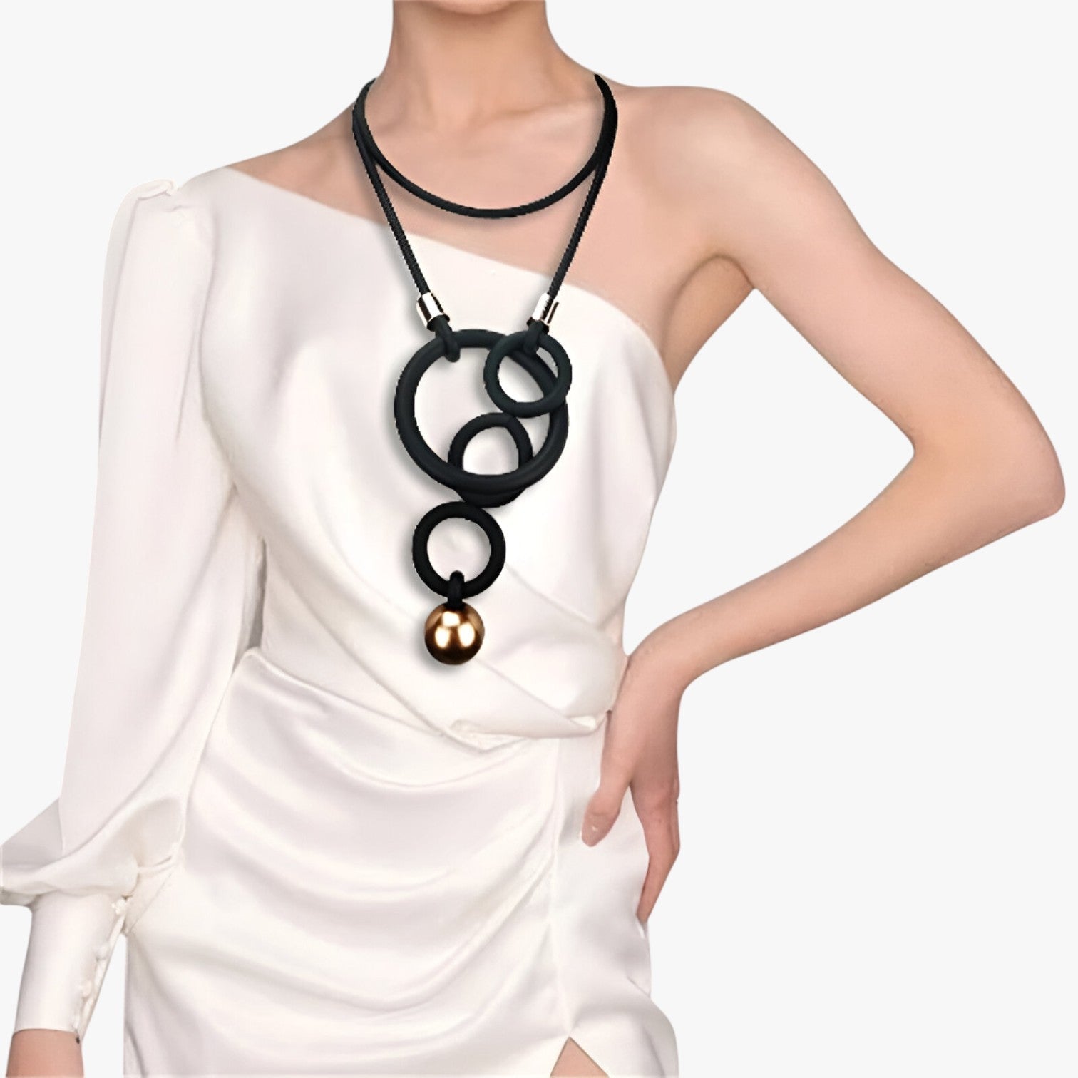 Cassidy | Elegante dichiarazione: collana regolabile di lusso con grandi charm a perla - - elegant womens necklaces Fashion Necklaces Necklace Necklaces for Women - Concept Palermo