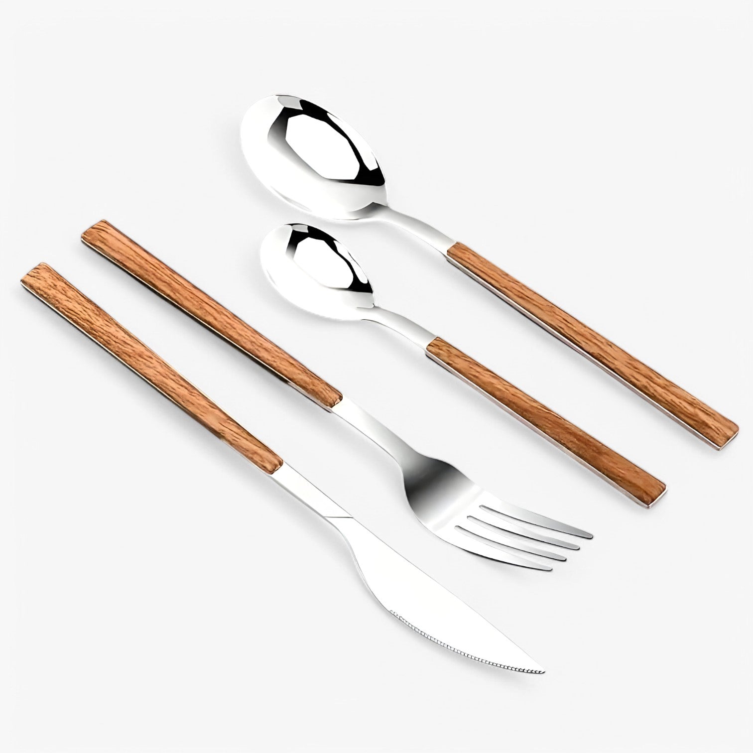 Minette | Set di Posate da 12 Pezzi – Manici in Legno, Lavabile in Lavastoviglie - - Kitchen kitchen accessory kitchen tools - Concept Palermo