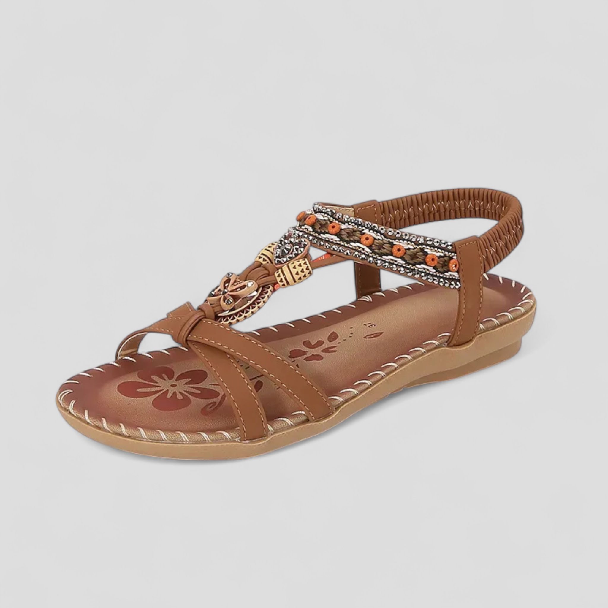 Reanata | Sandali Donna Comodi Eleganti Bassi - Marrone - sandali antiscivolo sandali comfort sandali con cinturino sandali eleganti sandali estivi sandali leggeri sandali ortopedici sandali vegan scarpe da passeggio scarpe sostenibili - Concept Palermo