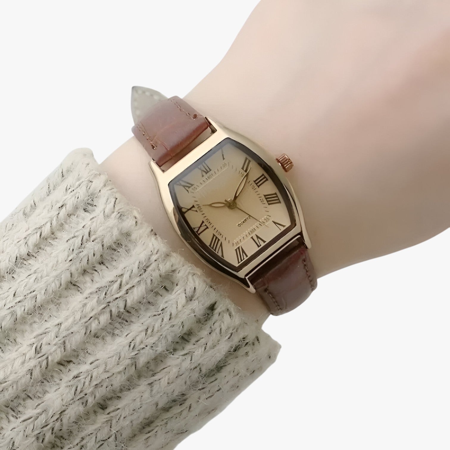Aurora | Elegante Orologio da Donna con Bracciale in Pelle Vintage - Marrone scuro - female watch ladies watch watch watch for women watches wrist watches for women - Concept Palermo