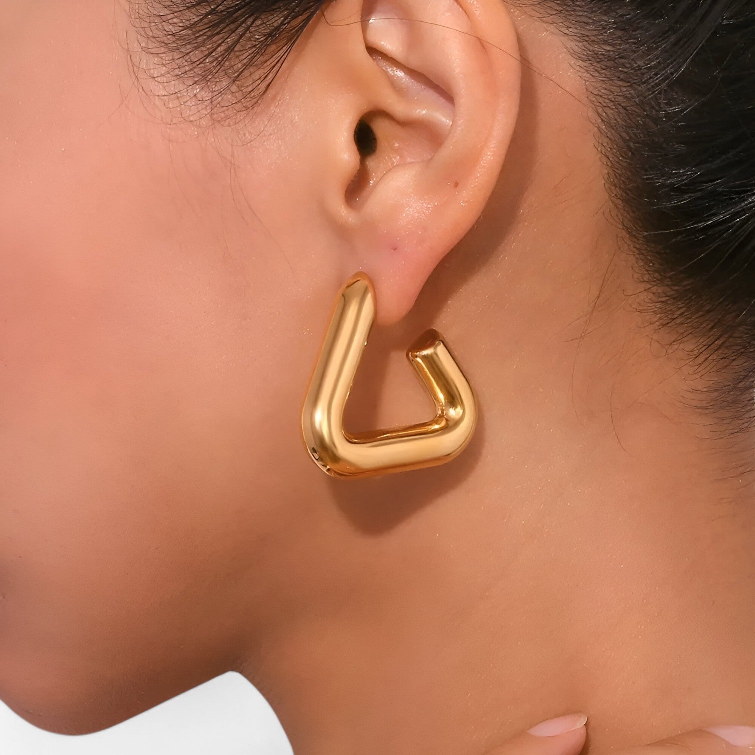 Alana | Orecchini a Triangolo Geometrico in Oro - Eleganti e Sostenibili - - Accessories Jewelry EARRINGS - Concept Palermo