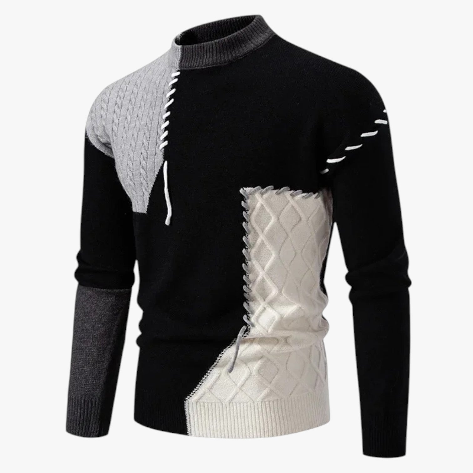 Kairo | Maglione color block da uomo, stile caldo e moderno per l'autunno - Grigio scuro - Sweater sweater men sweaters - Concept Palermo