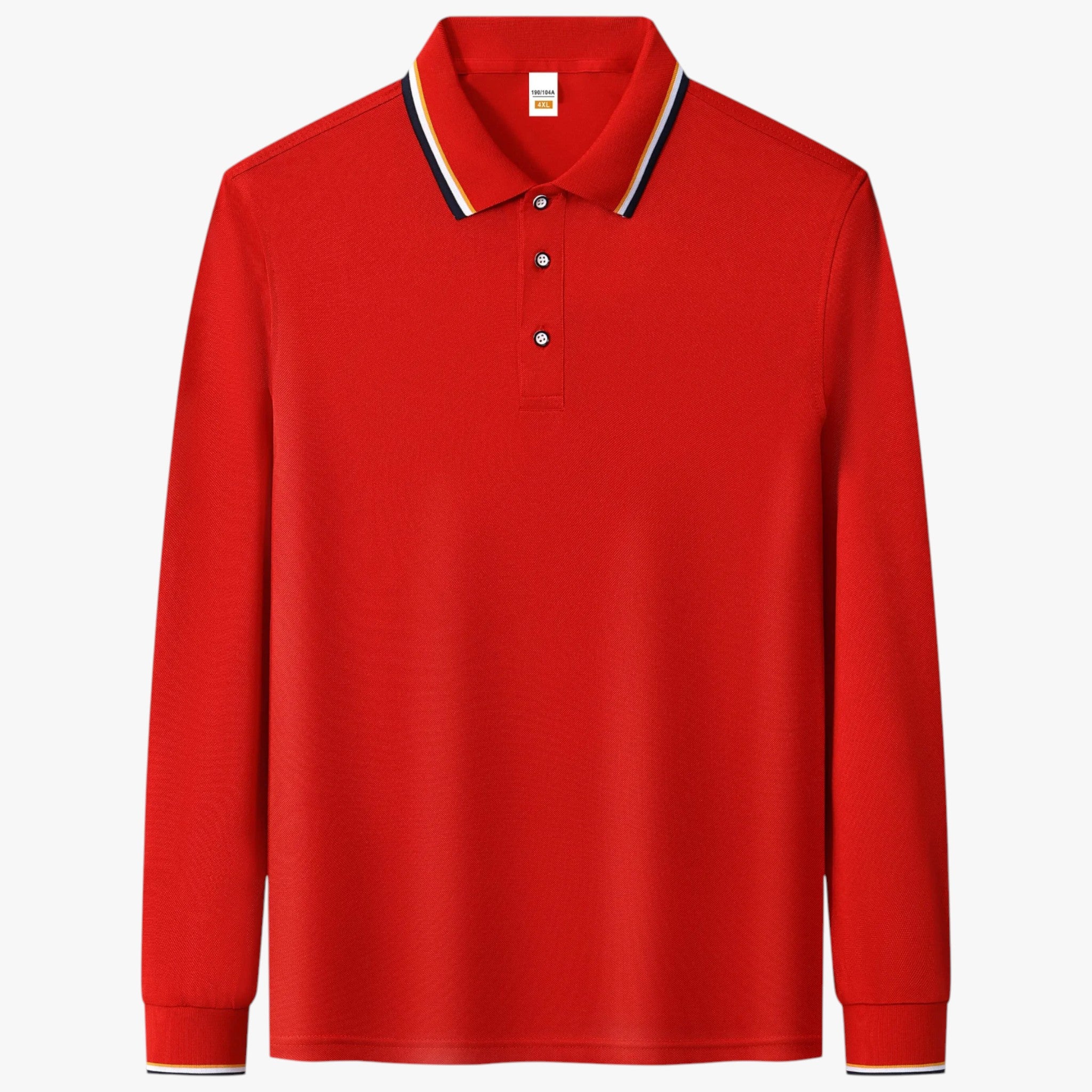Steven | Maglietta Polo da Uomo a Maniche Lunghe - Rosso - - Concept Palermo