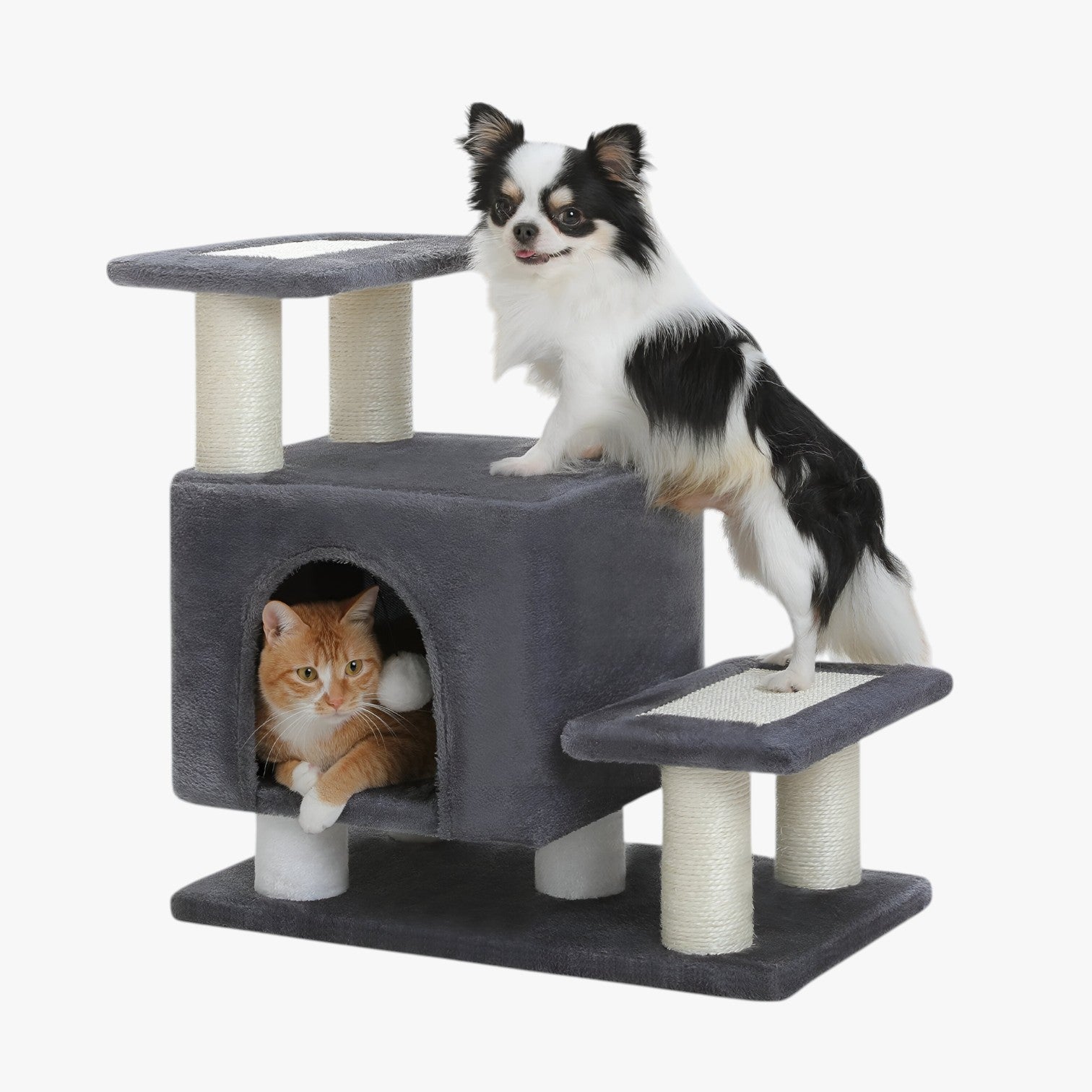 Winnie | Scala Multifunzione a 3 Strati per Animali Domestici per Comfort, Gioco e Luogo di Riposo - AMT0301DGY M - animali domestici - Concept Palermo