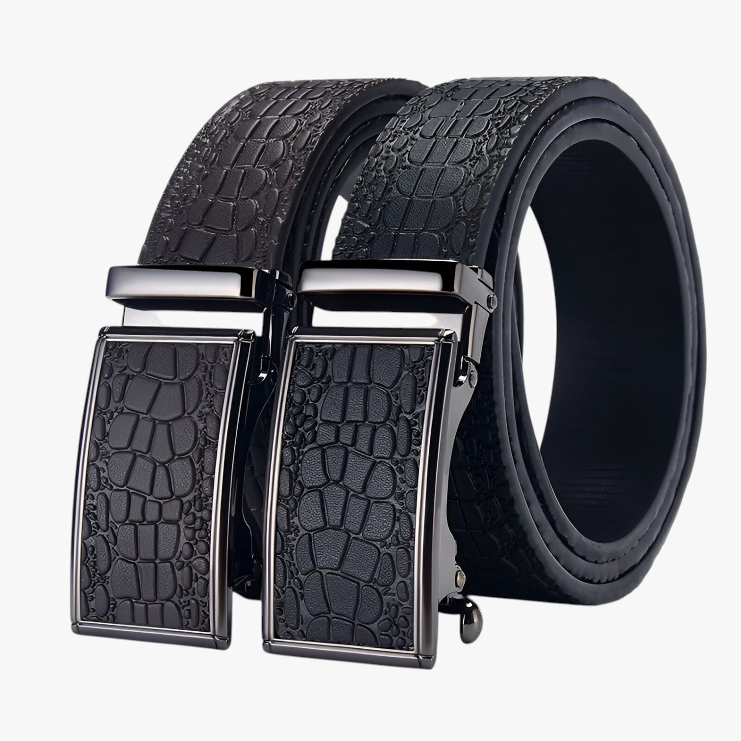 Eithan | Cintura classica in pelle con texture coccodrillo - - Belts belts for men Mens belt - Concept Palermo