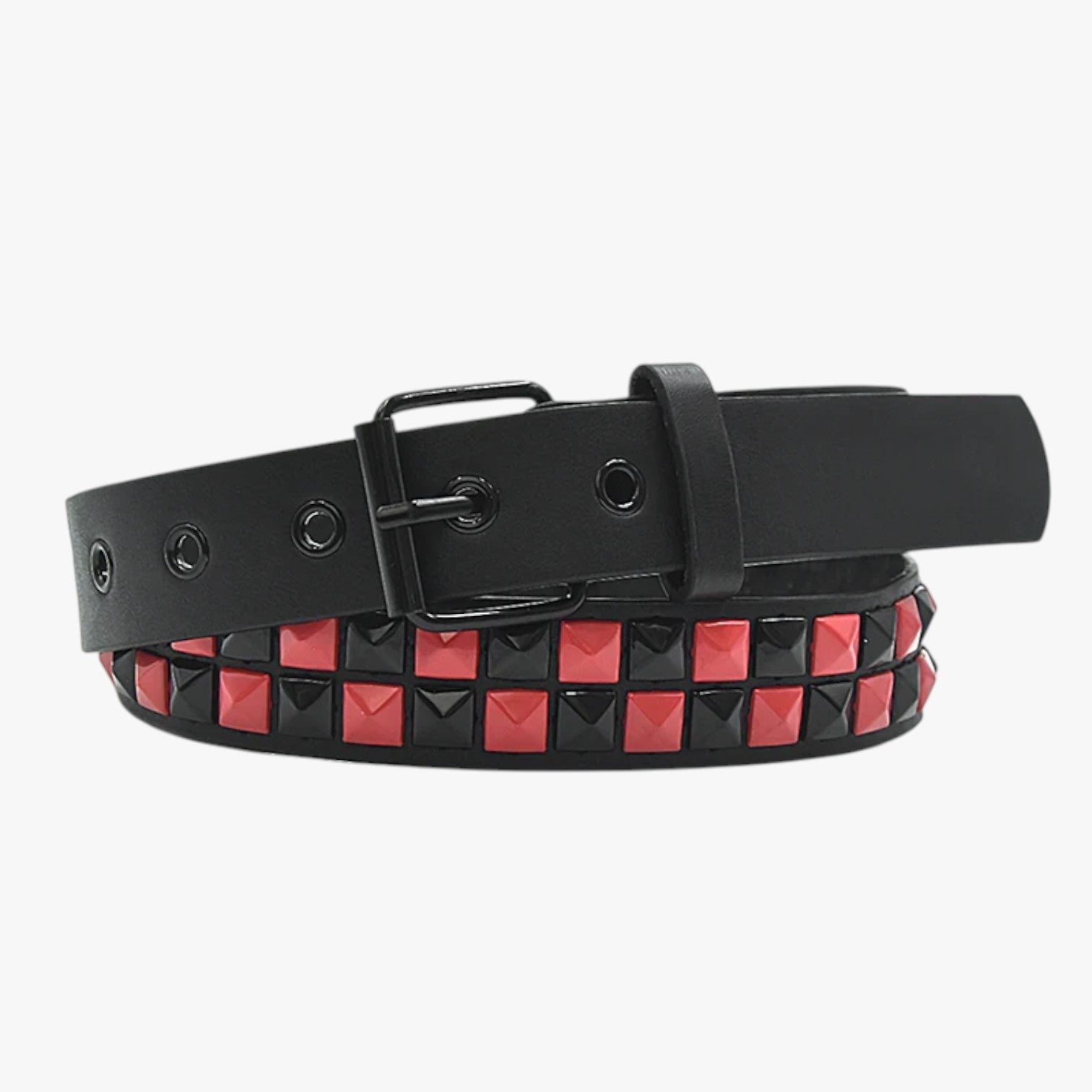 Blaire | Cintura con rivetti punk e vestibilità elasticizzata - rossa - Belts waist belt for women Womens belt - Concept Palermo