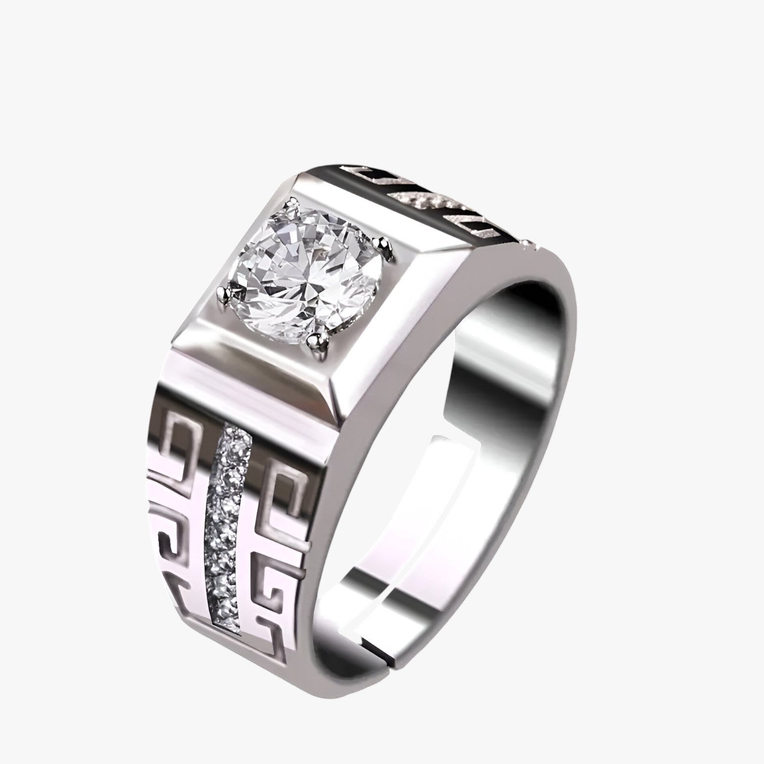 Reynan | Dichiarazione Elegante – Anello in Argento con Cristalli Scintillanti - - mens accessory mens ring Rings - Concept Palermo