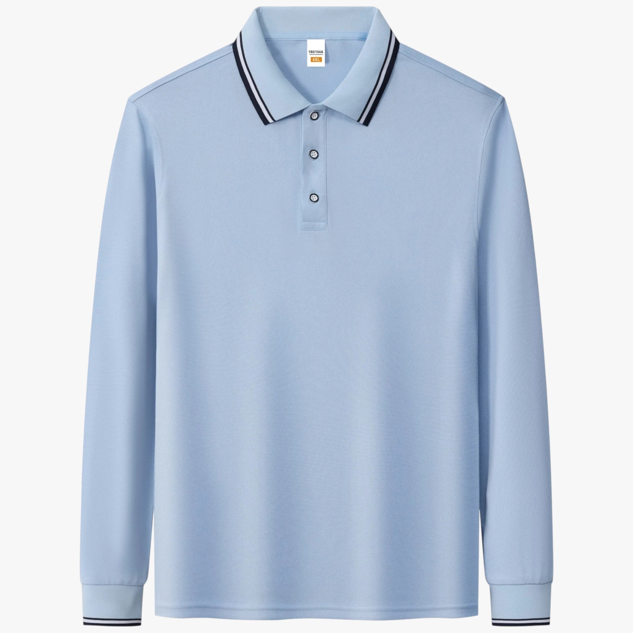 Jezrel | Maglietta Polo da Uomo a Maniche Lunghe - Celeste - - Concept Palermo