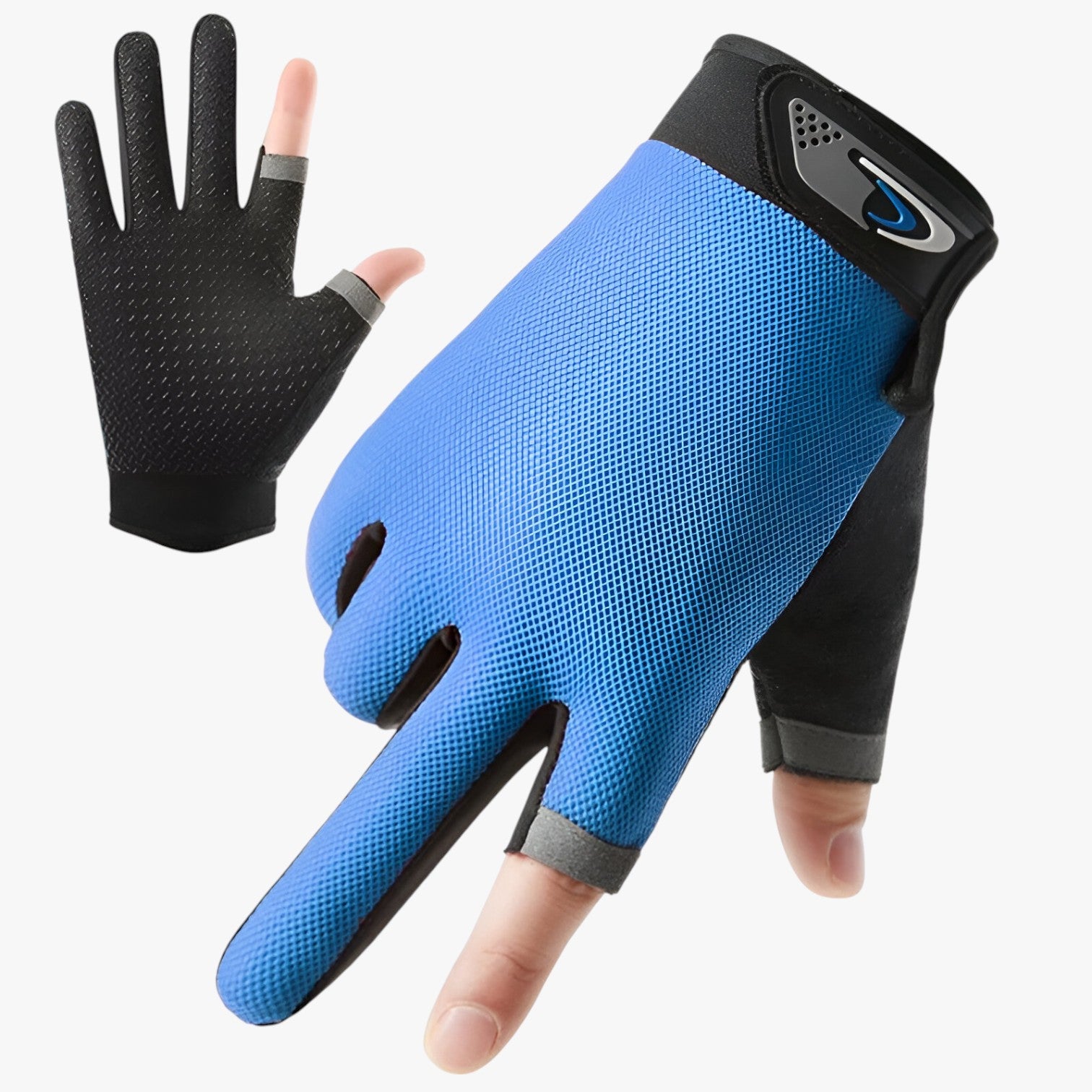 Lenard | Guanti antiscivolo con dita per il taglio per presa e comfort - Blu - gloves mens accessory - Concept Palermo