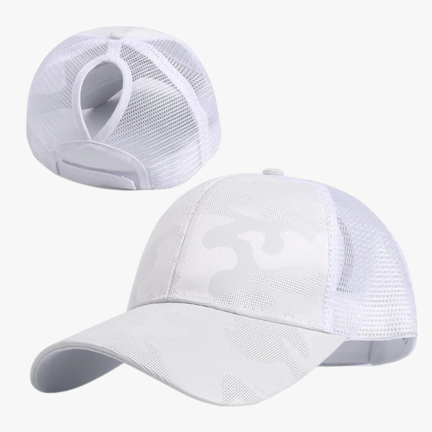 Blaire | Cappello Estivo Camo con Rete e Chignon - White - hat Hat for girls hats women hat womens hat - Concept Palermo