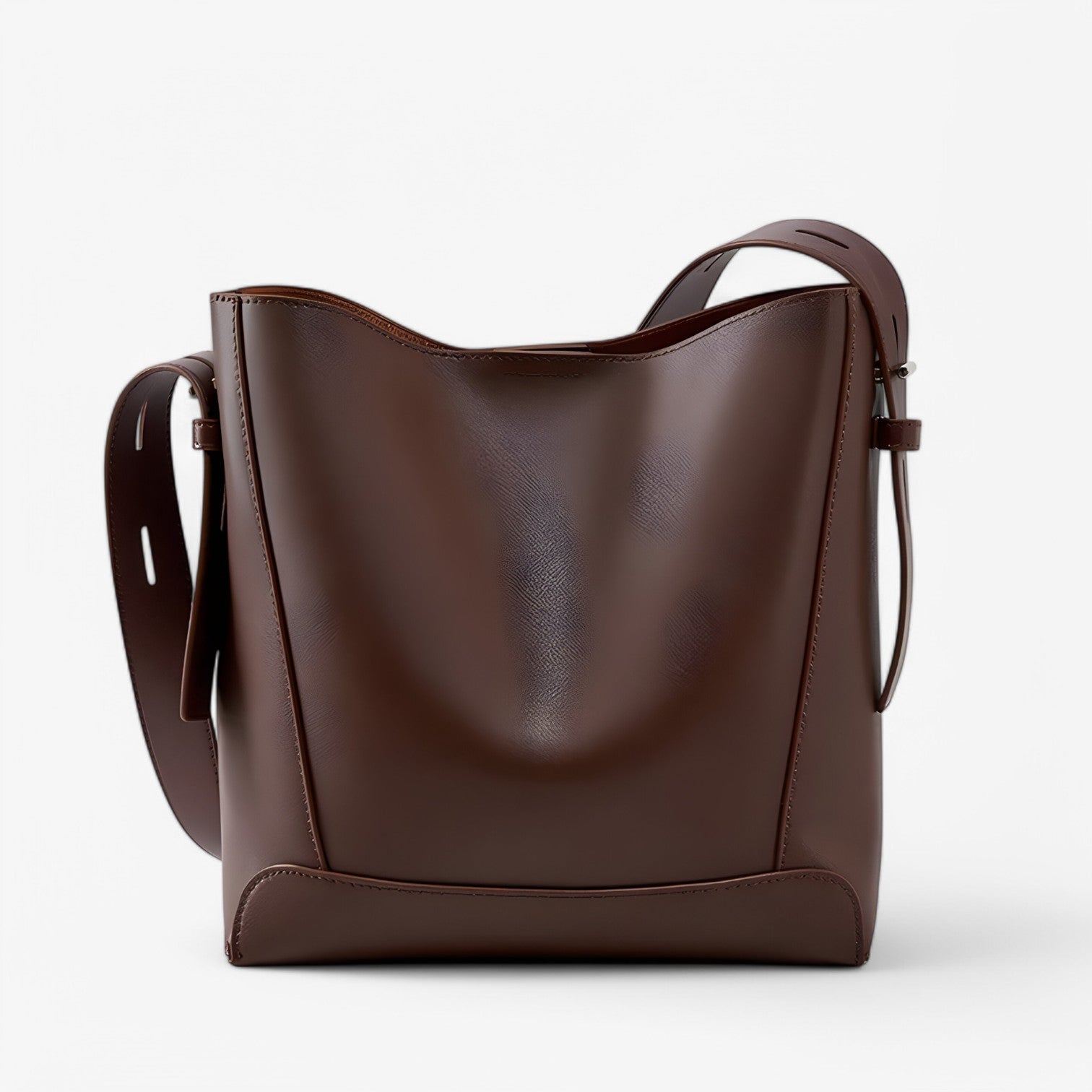 Hilda | Elegante borsa a spalla in pelle – Ampia e raffinata - Caffè - bag Leather Bag Shoulder Bags women bag - Concept Palermo