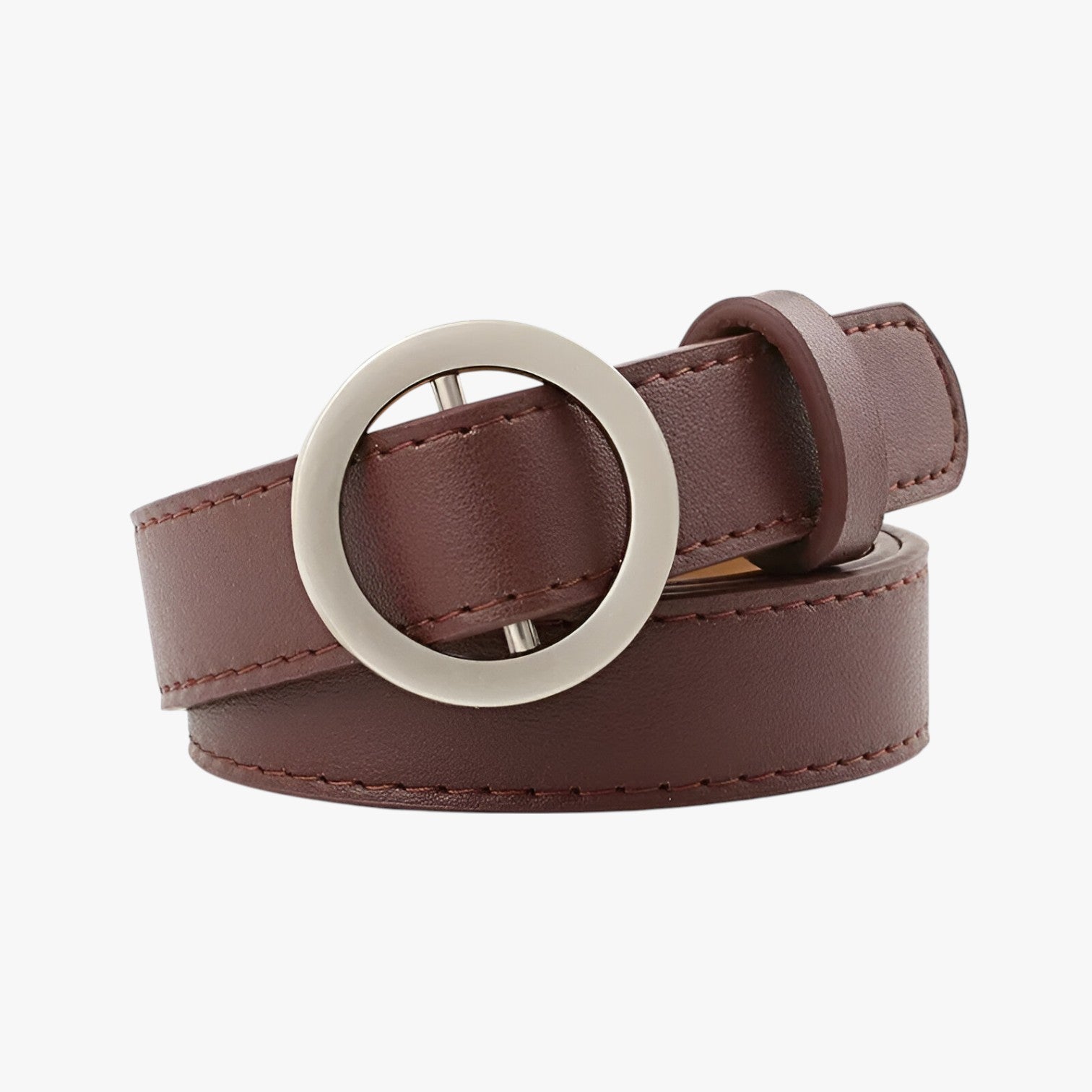 Kali | Cintura sottile e versatile per ogni look - caffè Non poroso Fibbia rotonda 2.3x105 - Belts waist belt for women Womens belt - Concept Palermo