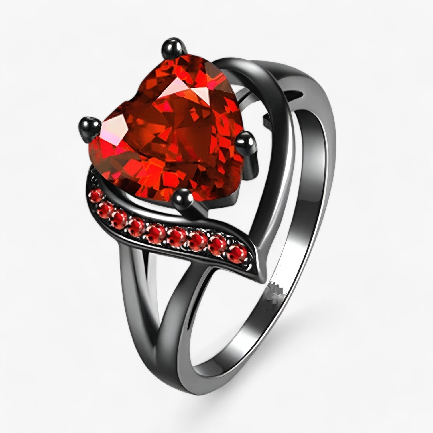 Lyra e Aidan | Set di anelli d'amore celtici con pietra a forma di cuore - - couple ring Gift Gifts for women Rings - Concept Palermo